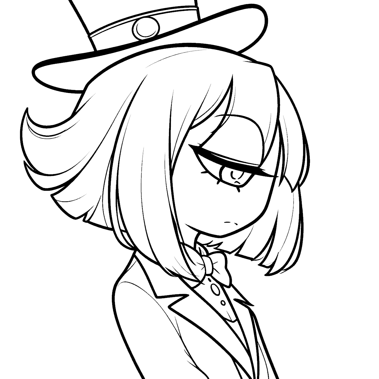 elegant profile pomni the amazing digital circus line art