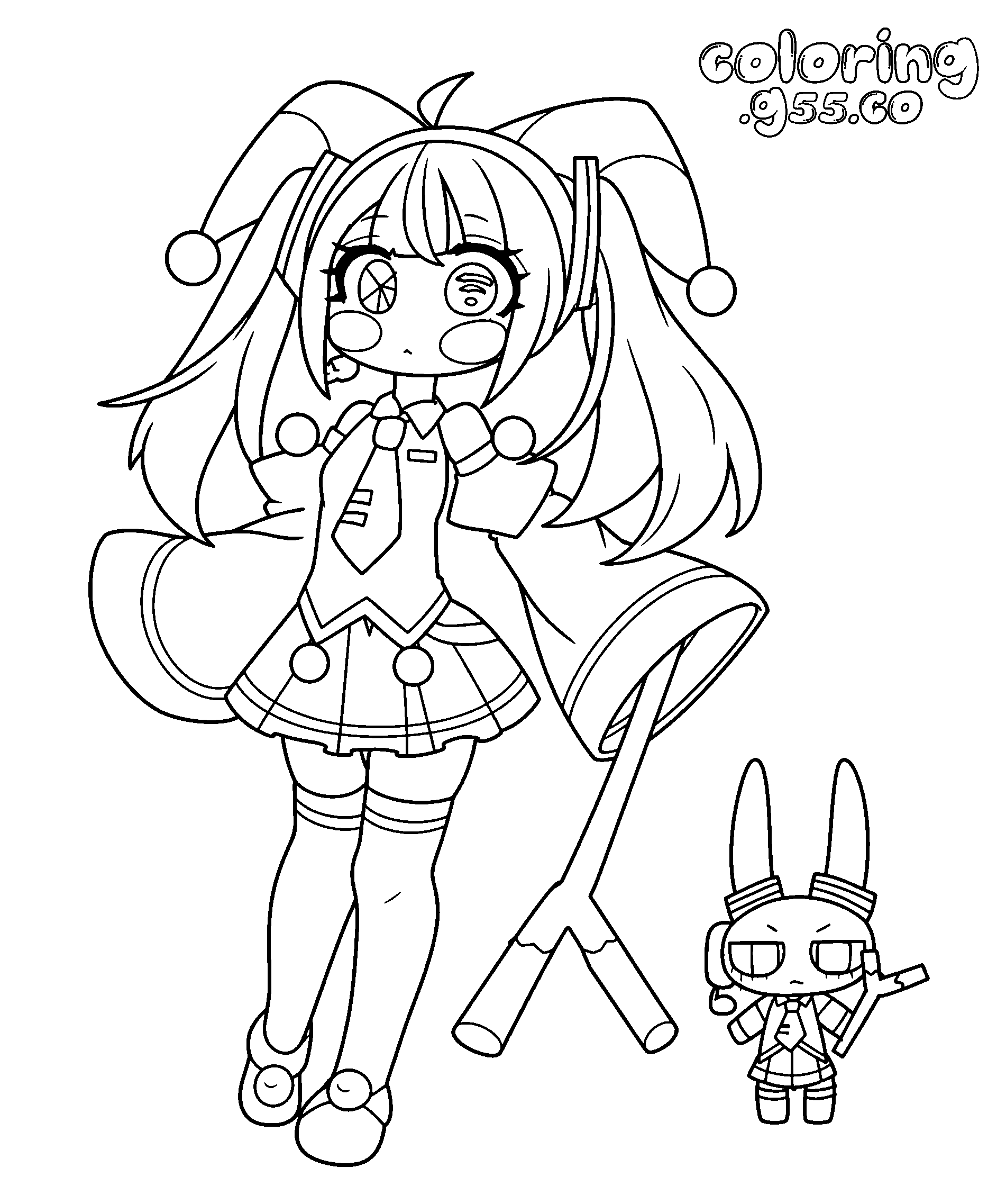 hatsune miku pomni crossover line art