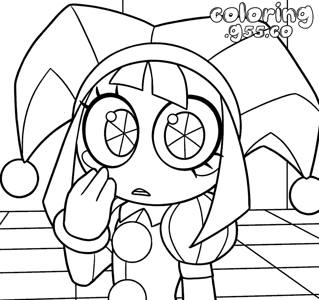 pomni close up curious eyes for kids tadc the amazing digital circus line art
