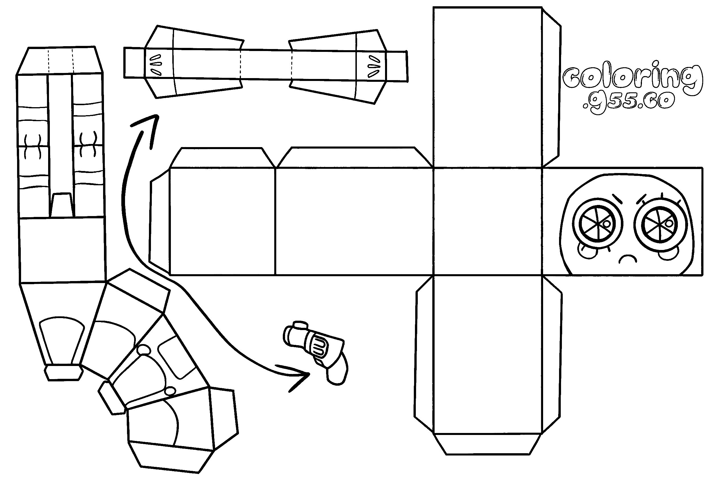 pomni gun weapon papercraft for kids tadc the amazing digital circus line art