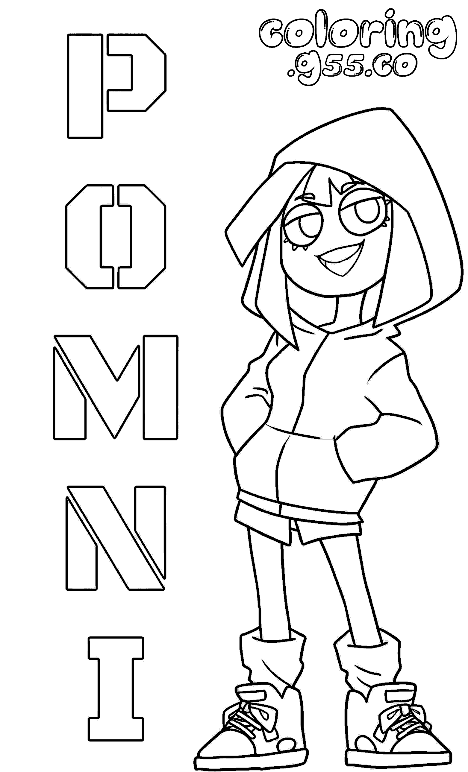 pomni hoodie streetwear with name for kids tadc the amazing digital circus line art