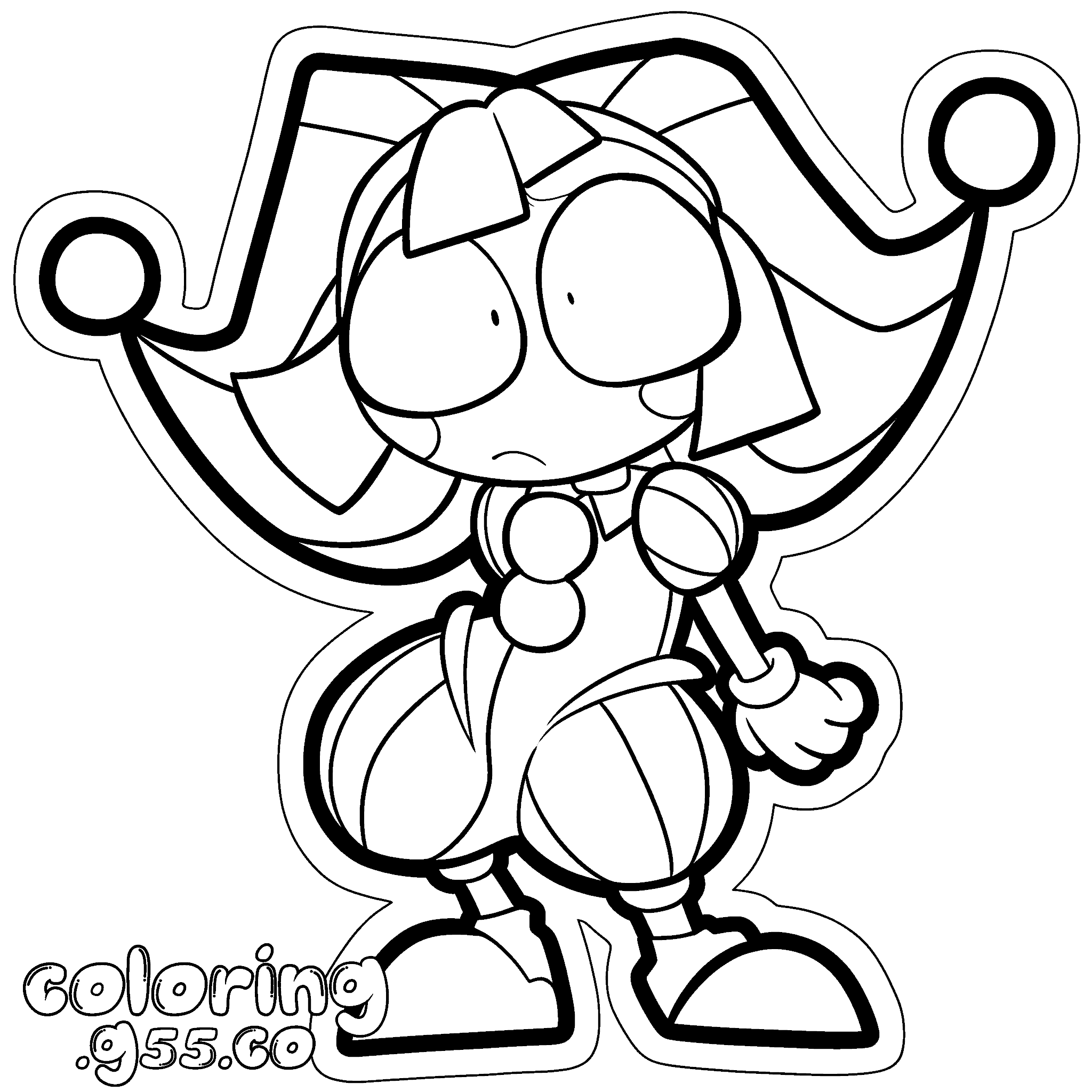 pomni jester sticker style for kids tadc the amazing digital circus line art
