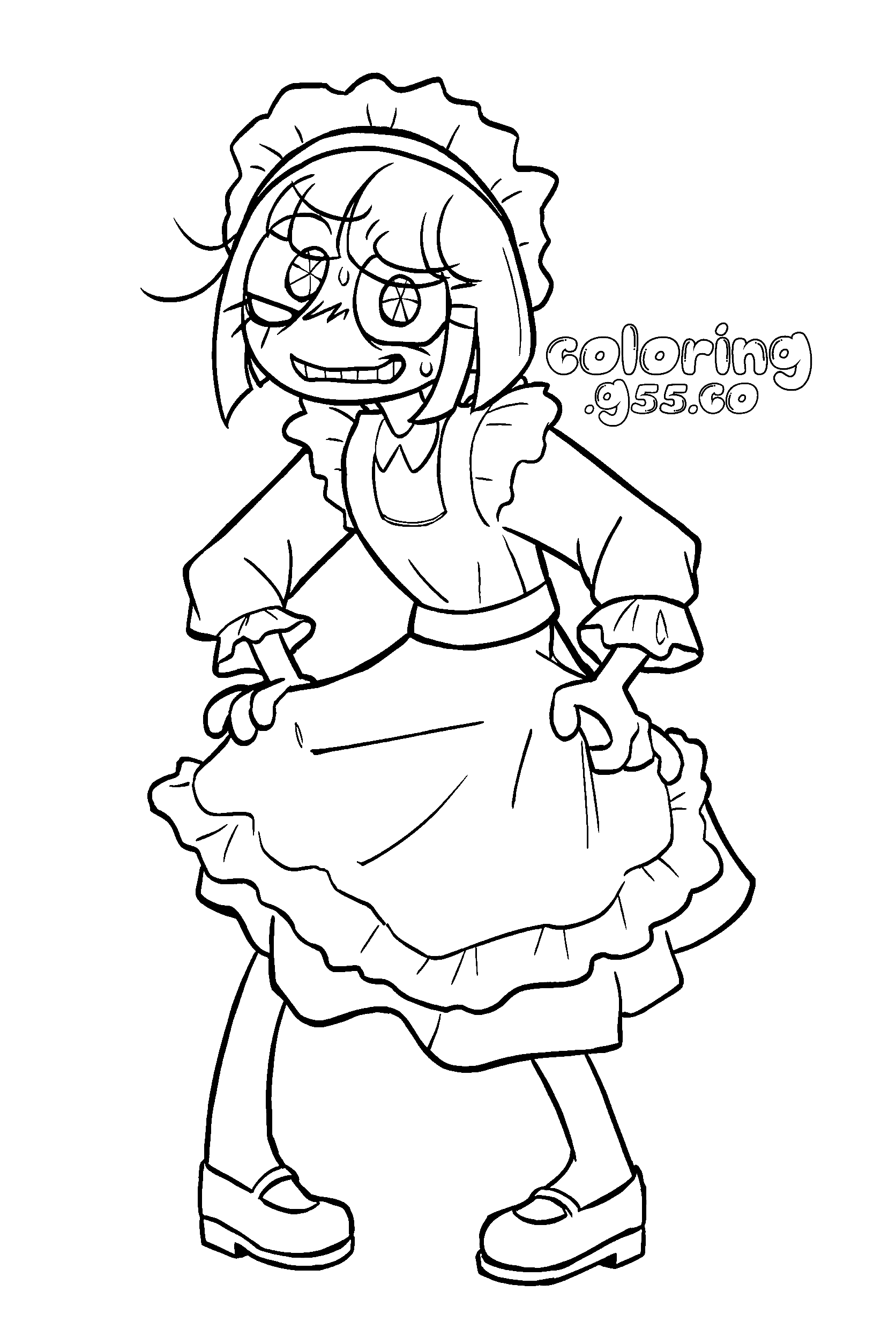 pomni maid outfit costume for kids tadc the amazing digital circus line art