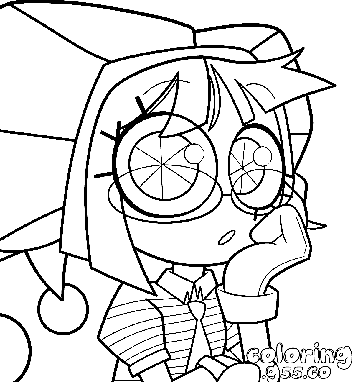 pomni wearing glasses for kids tadc the amazing digital circus line art