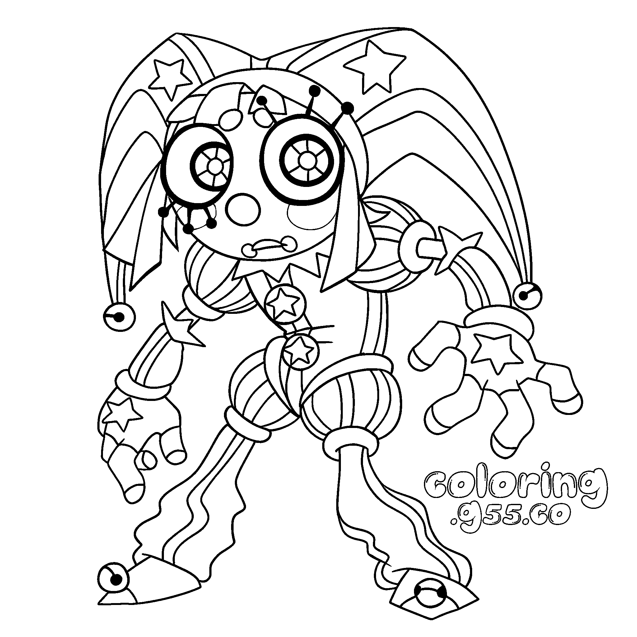 sad pomni jester outfit for kids tadc the amazing digital circus line art