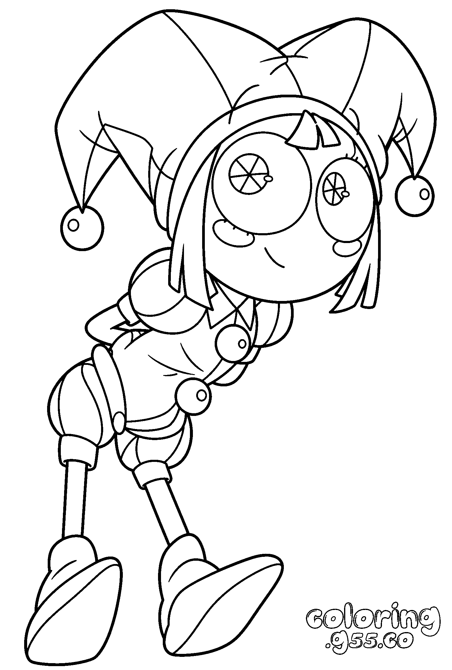 tadc cute leaning pomni line art
