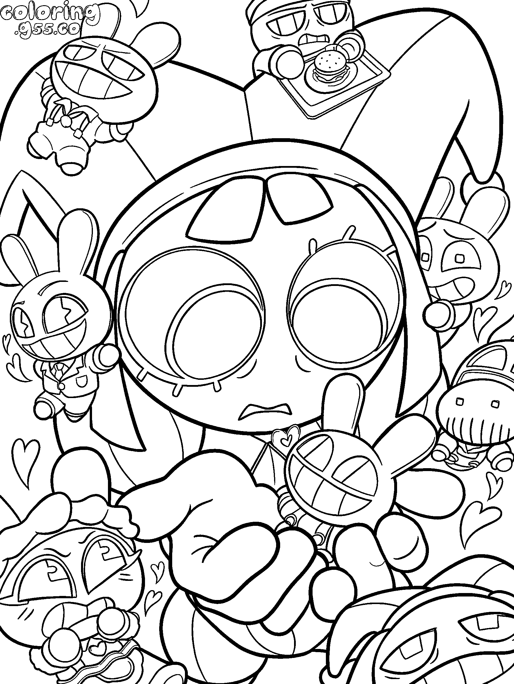 tadc pomni jax mini figures line art