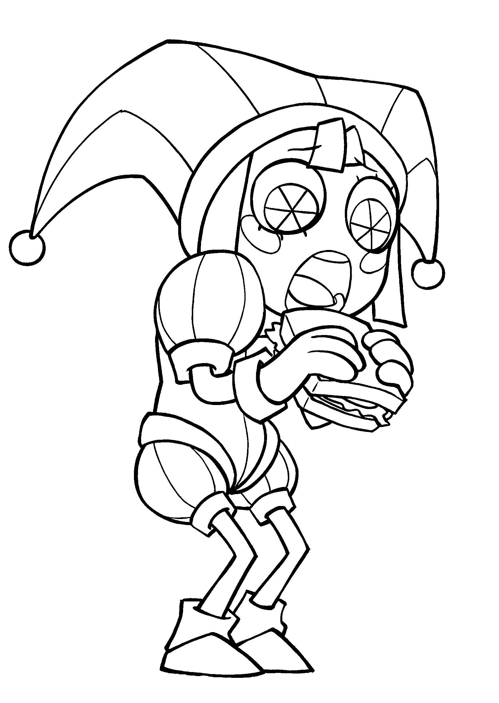hungry pomni eating sandwich the amazing digital circus line art