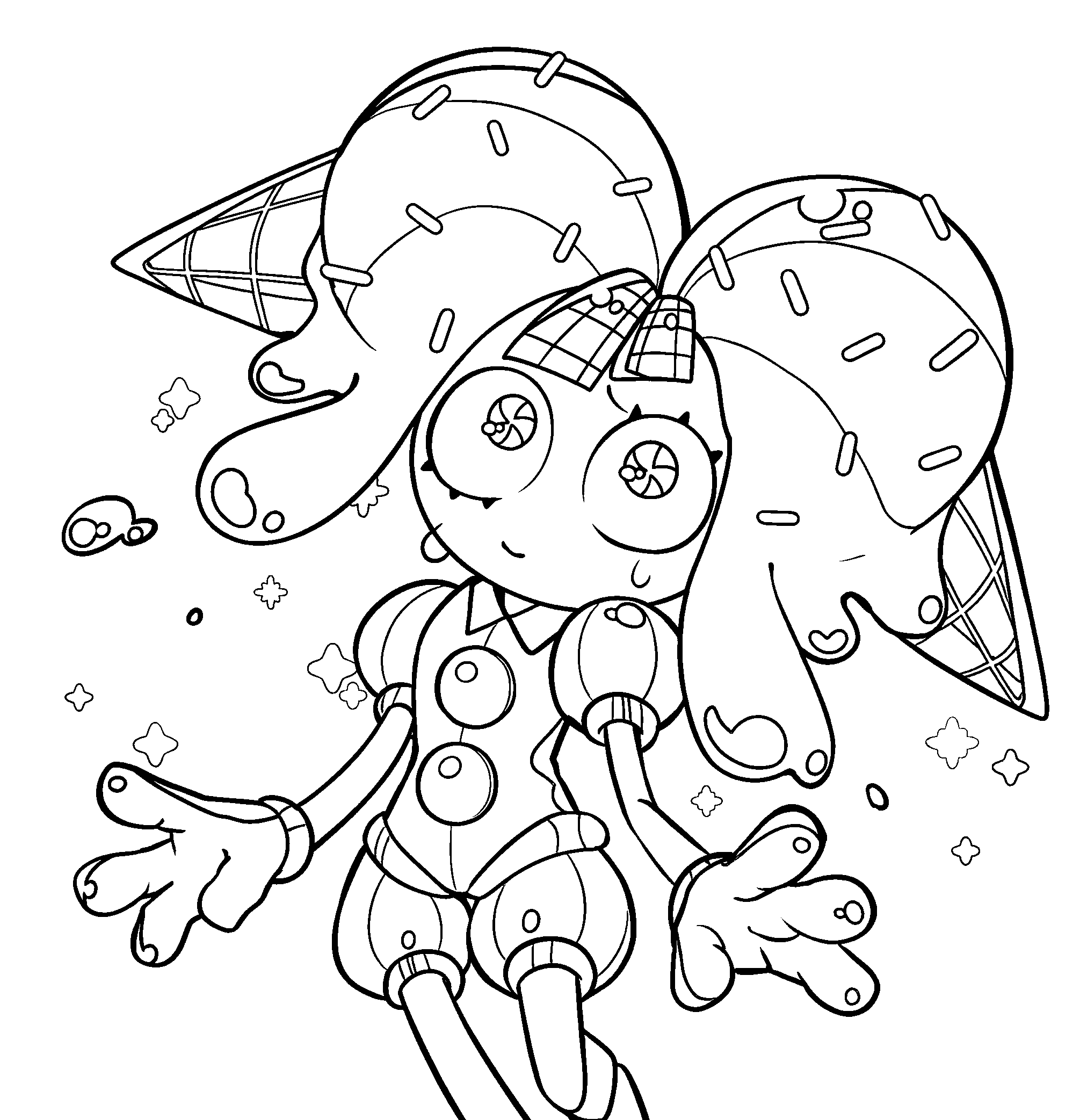 ice cream pomni the amazing digital circus line art