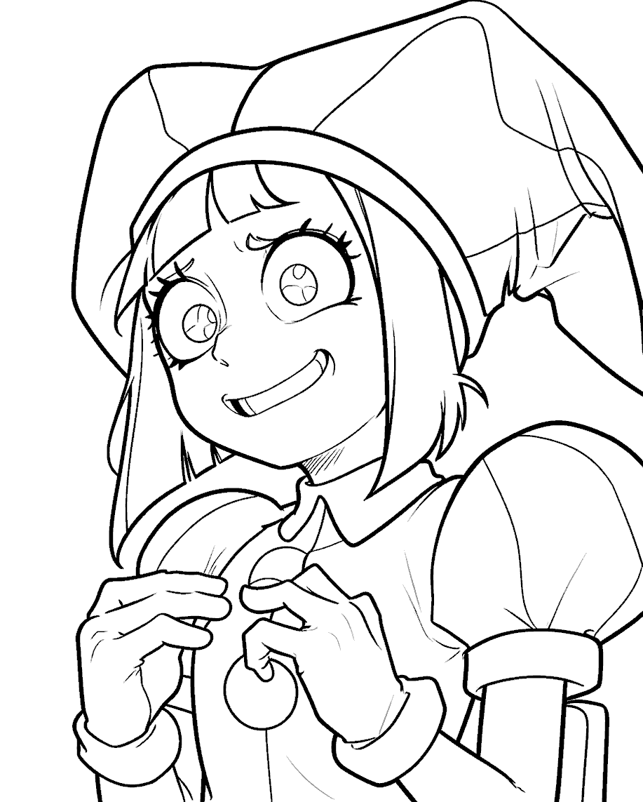 intense pomni close up the amazing digital circus line art
