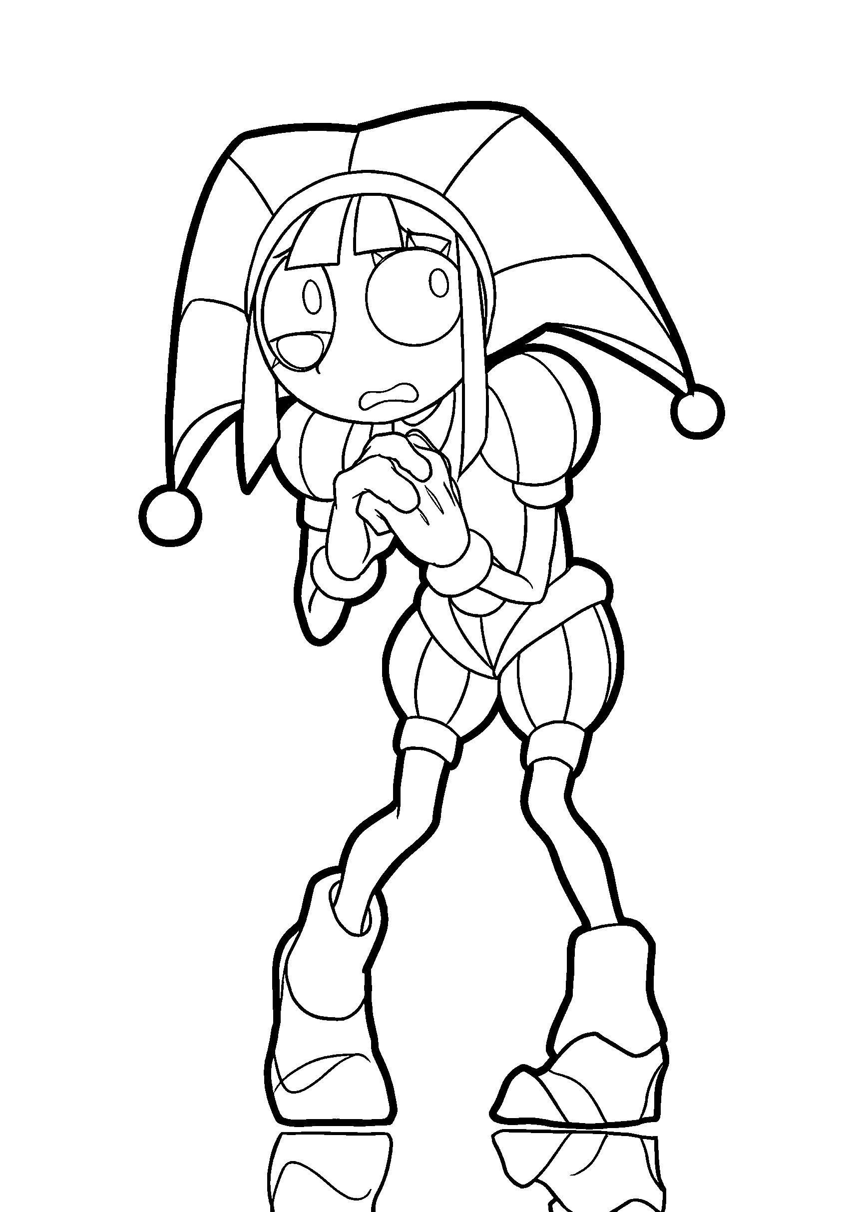 nervous pomni expression the amazing digital circus line art