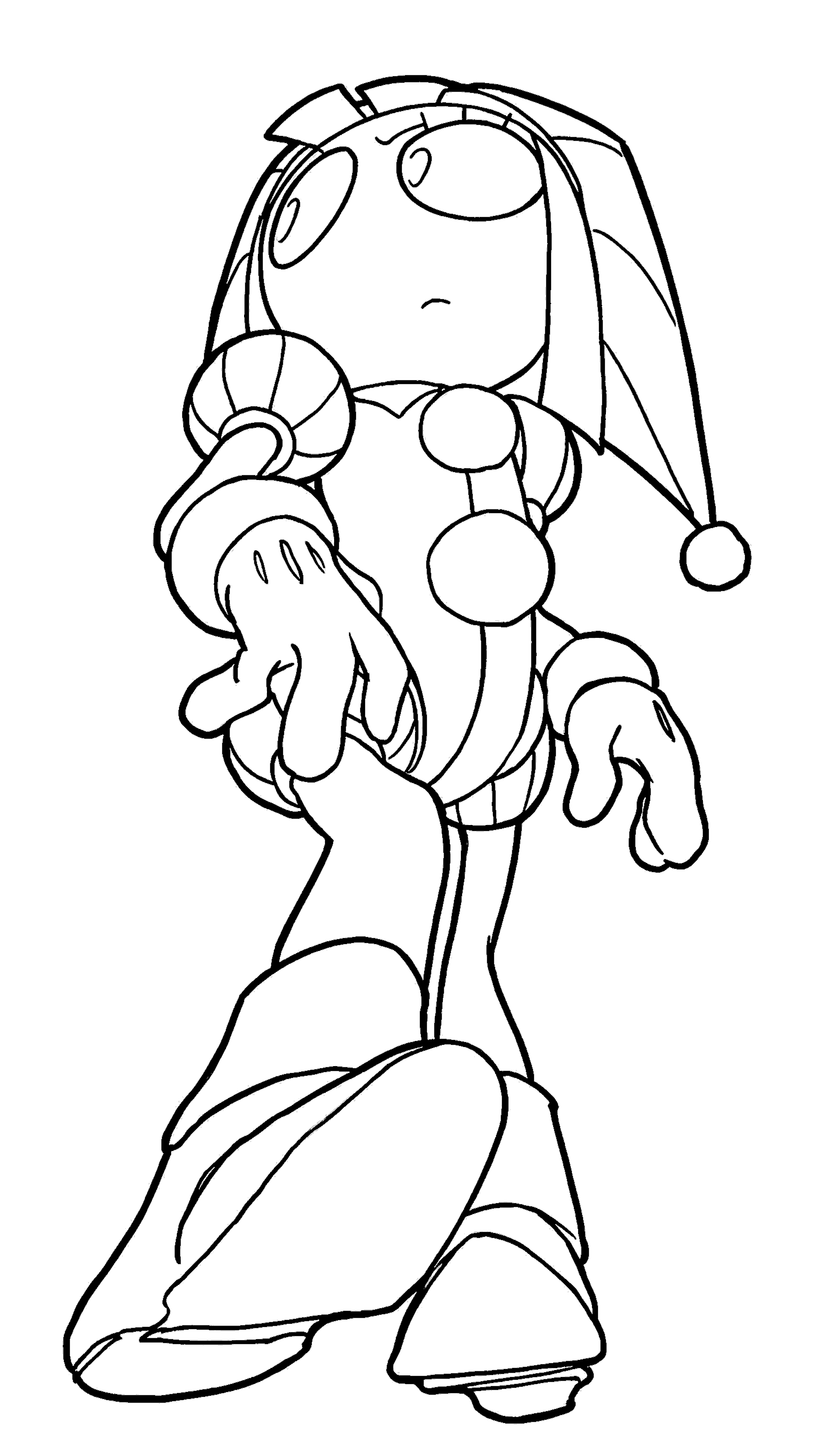 perspective view pomni the amazing digital circus line art