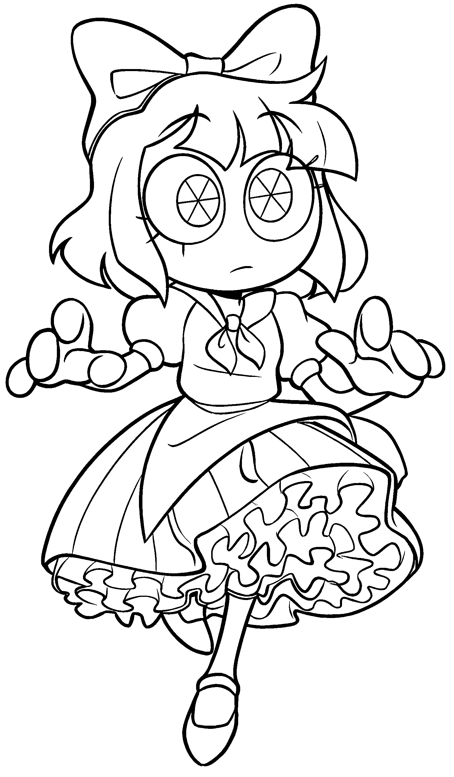 pomni alice in wonderland style the amazing digital circus line art