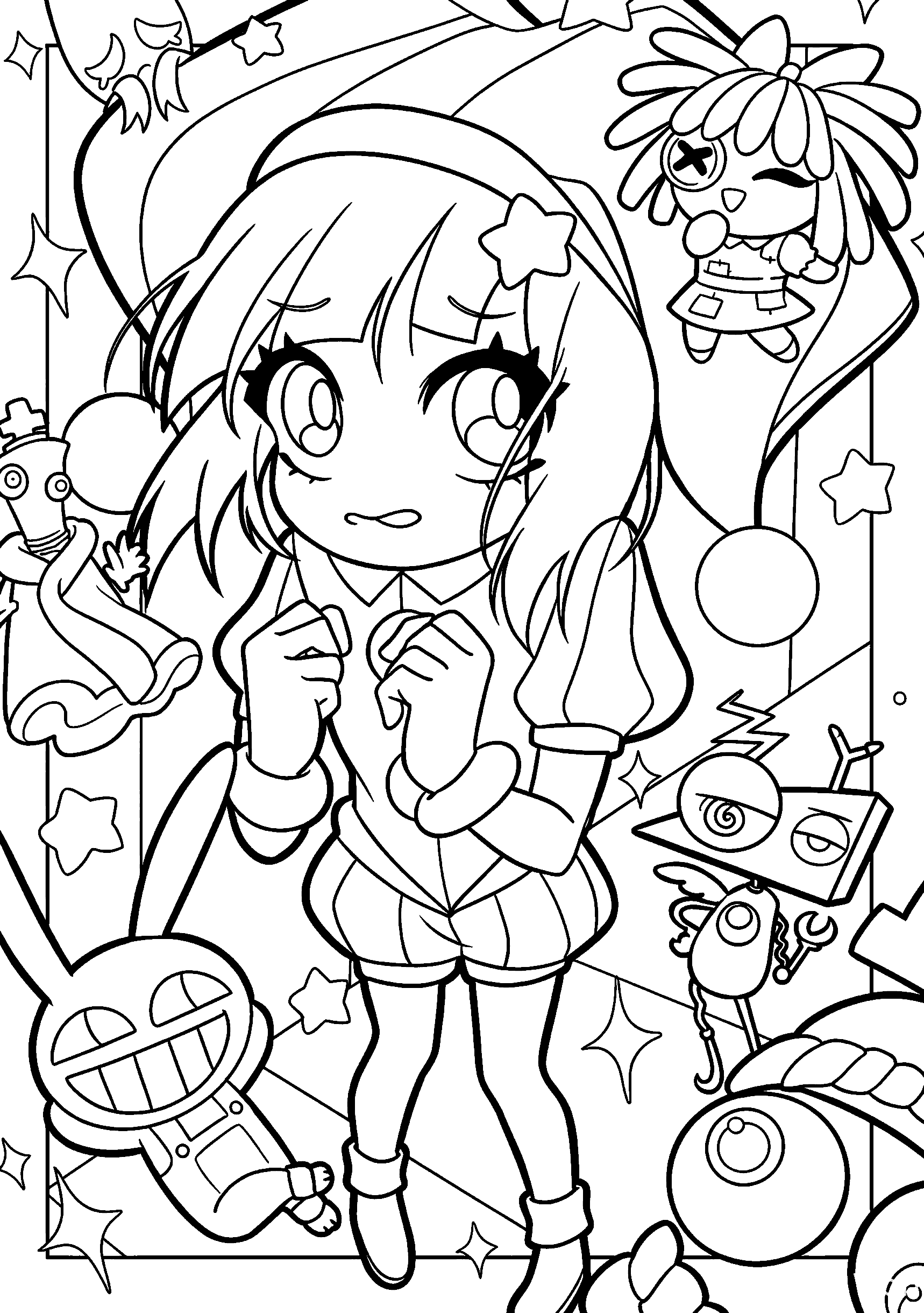 pomni and friends group adventure tadc the amazing digital circus line art