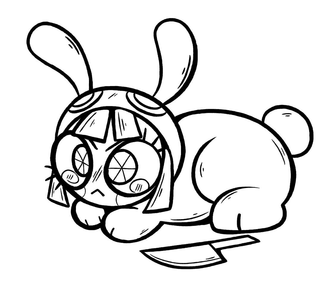 pomni bunny loaf the amazing digital circus line art