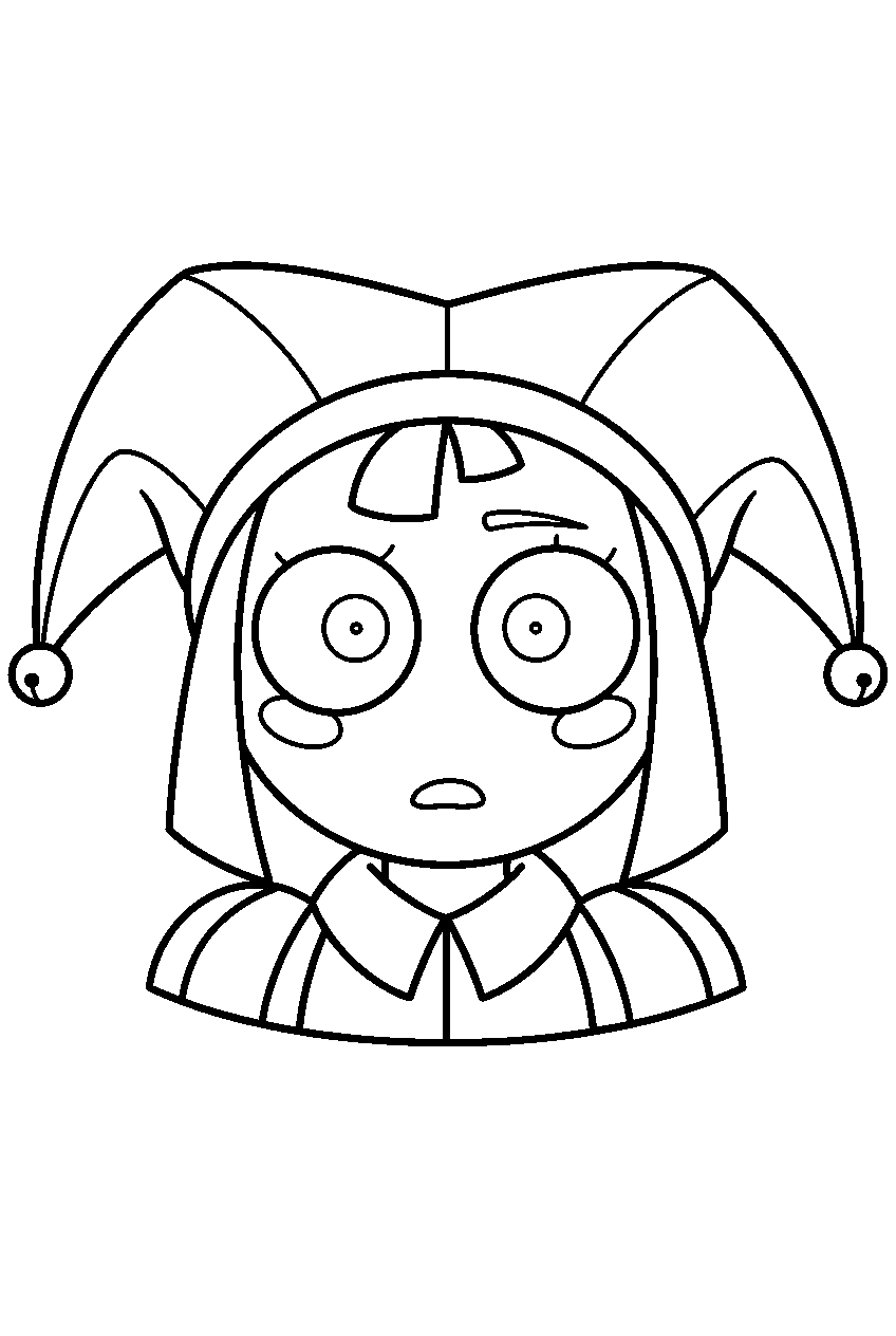 pomni from the amazing digital circus in adventure zone line art