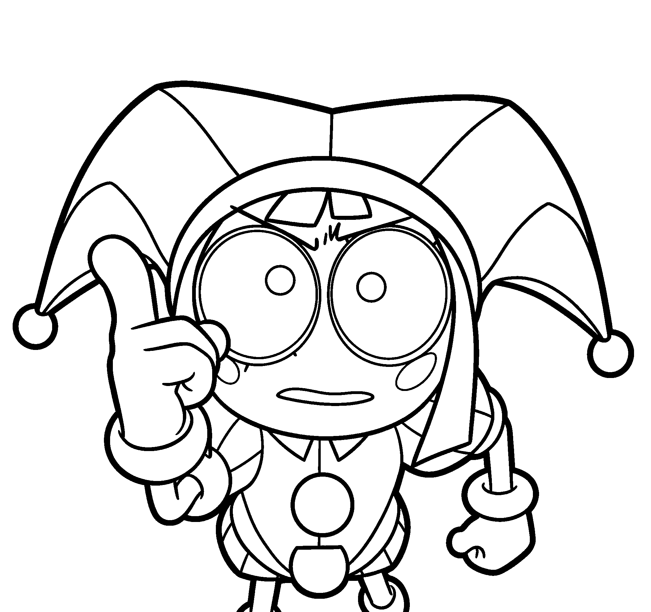 pomni idea pose the amazing digital circus line art