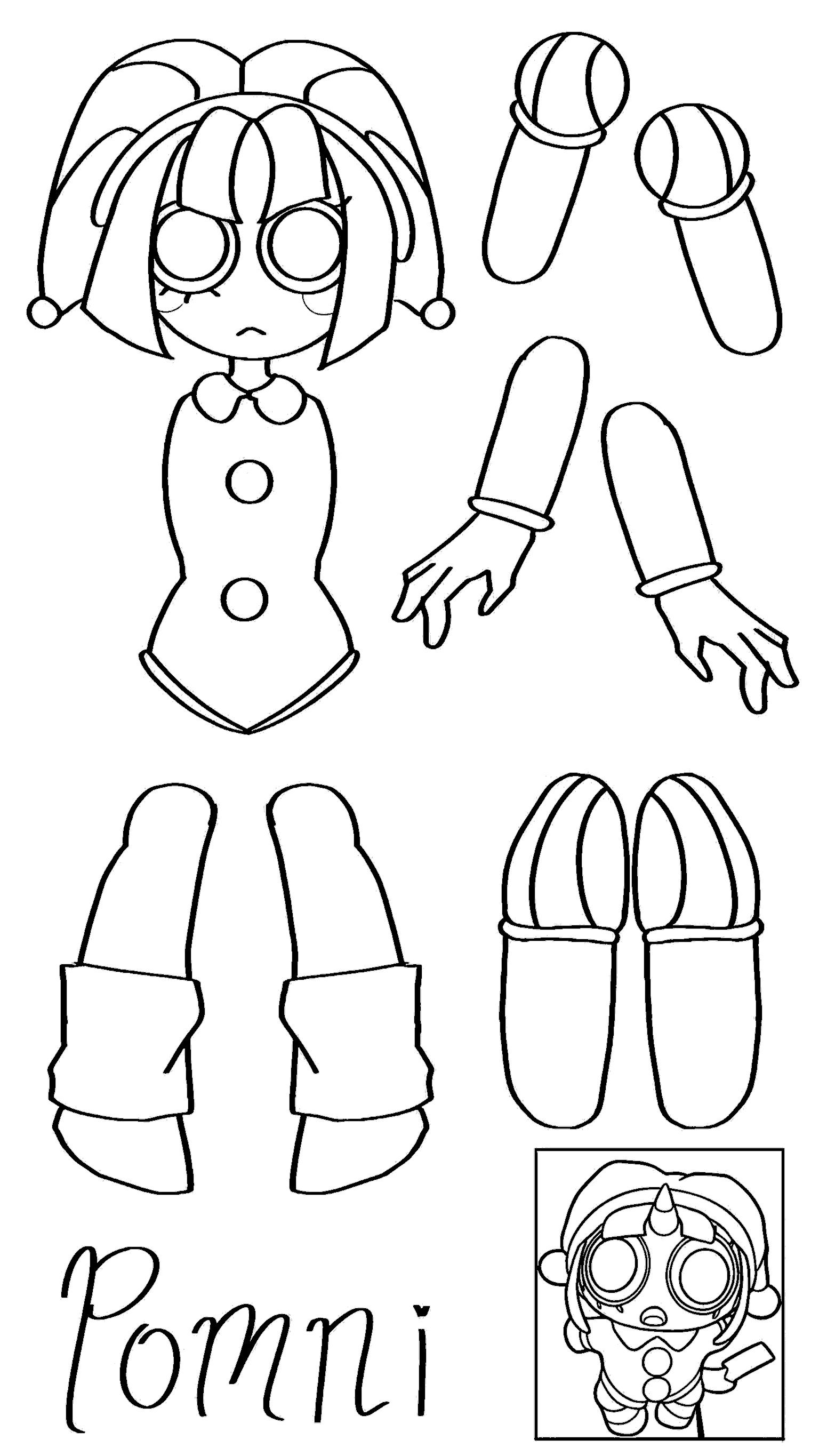 pomni paper doll diy craft kit tadc the amazing digital circus activity page