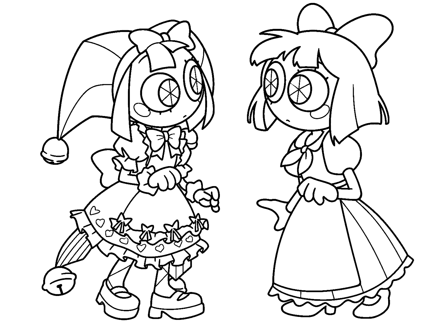 pomni wonderland dual encounter tadc the amazing digital circus line art