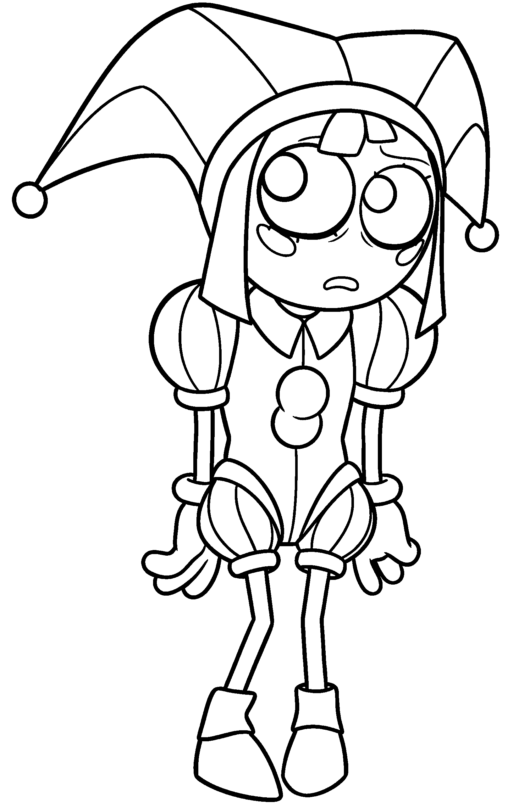sad pomni jester outfit the amazing digital circus line art