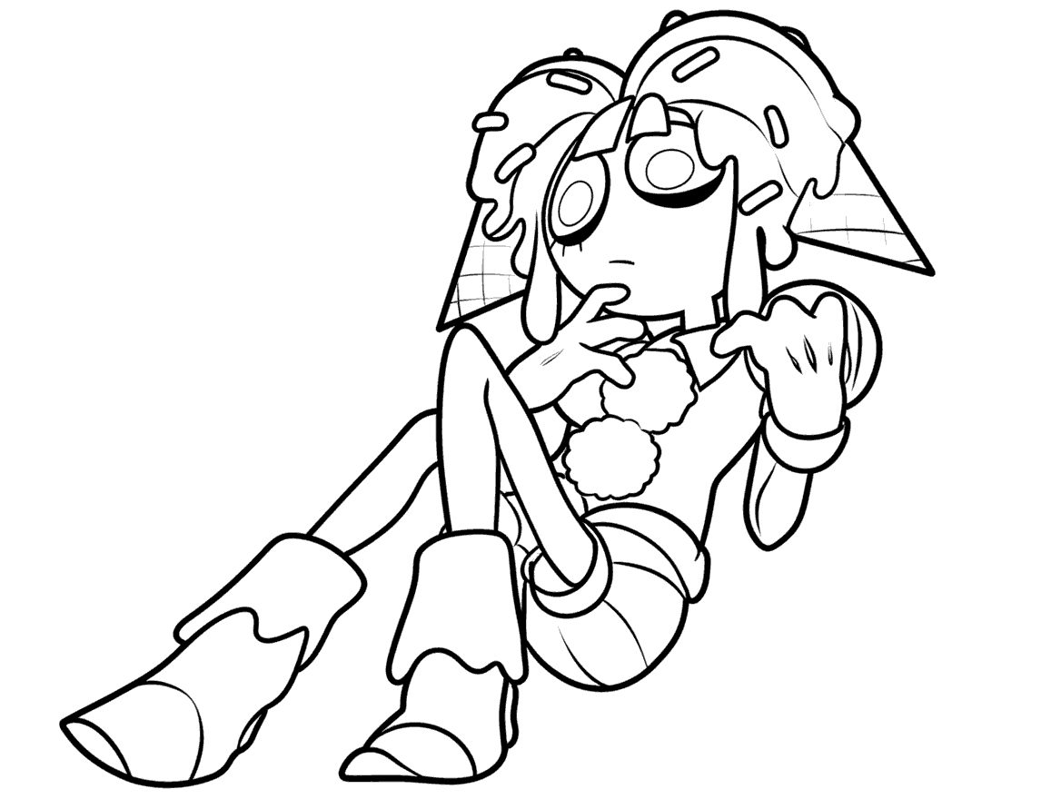 sitting ice cream pomni the amazing digital circus line art