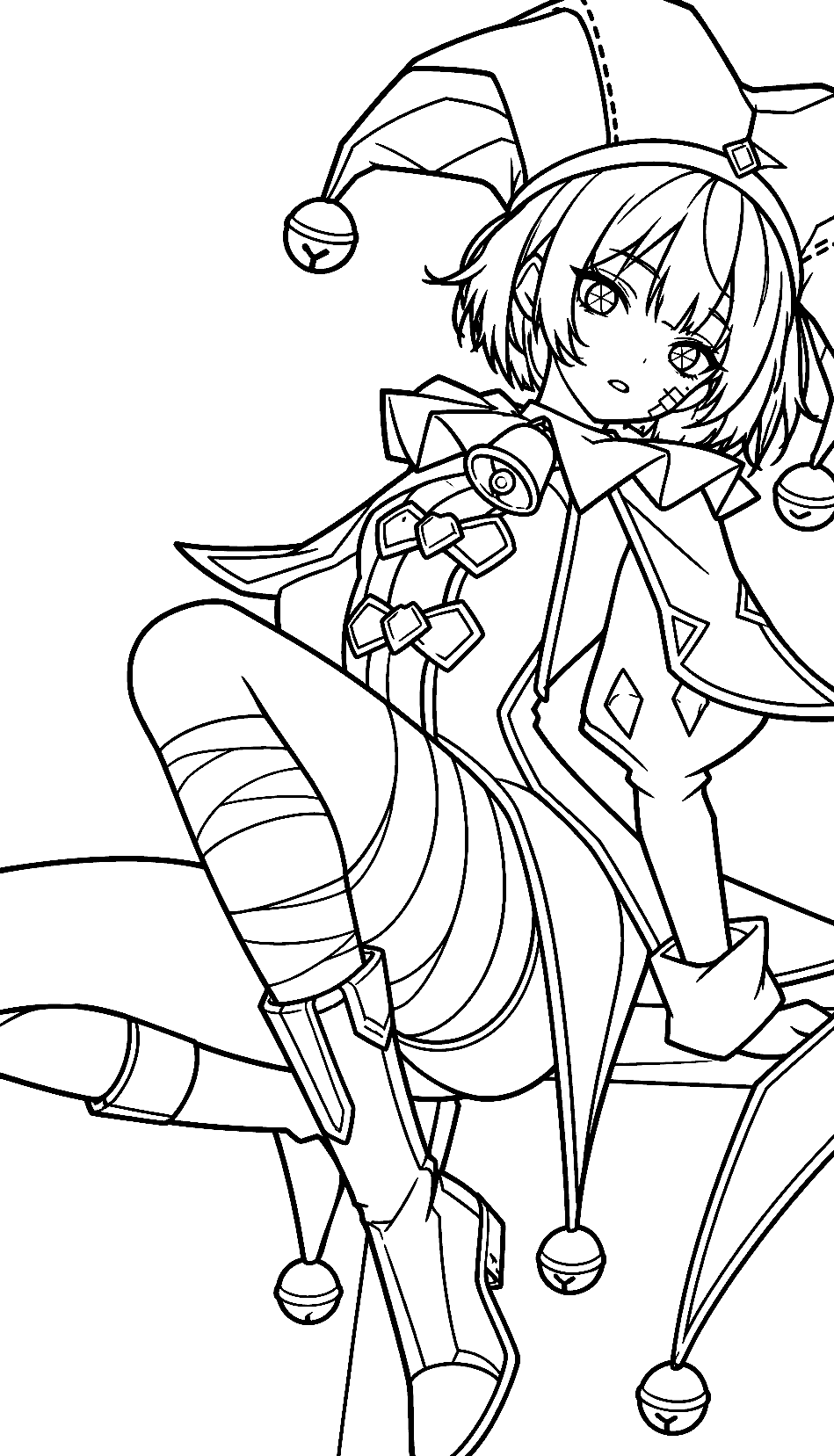 sitting pomni detailed jester outfit tadc the amazing digital circus line art