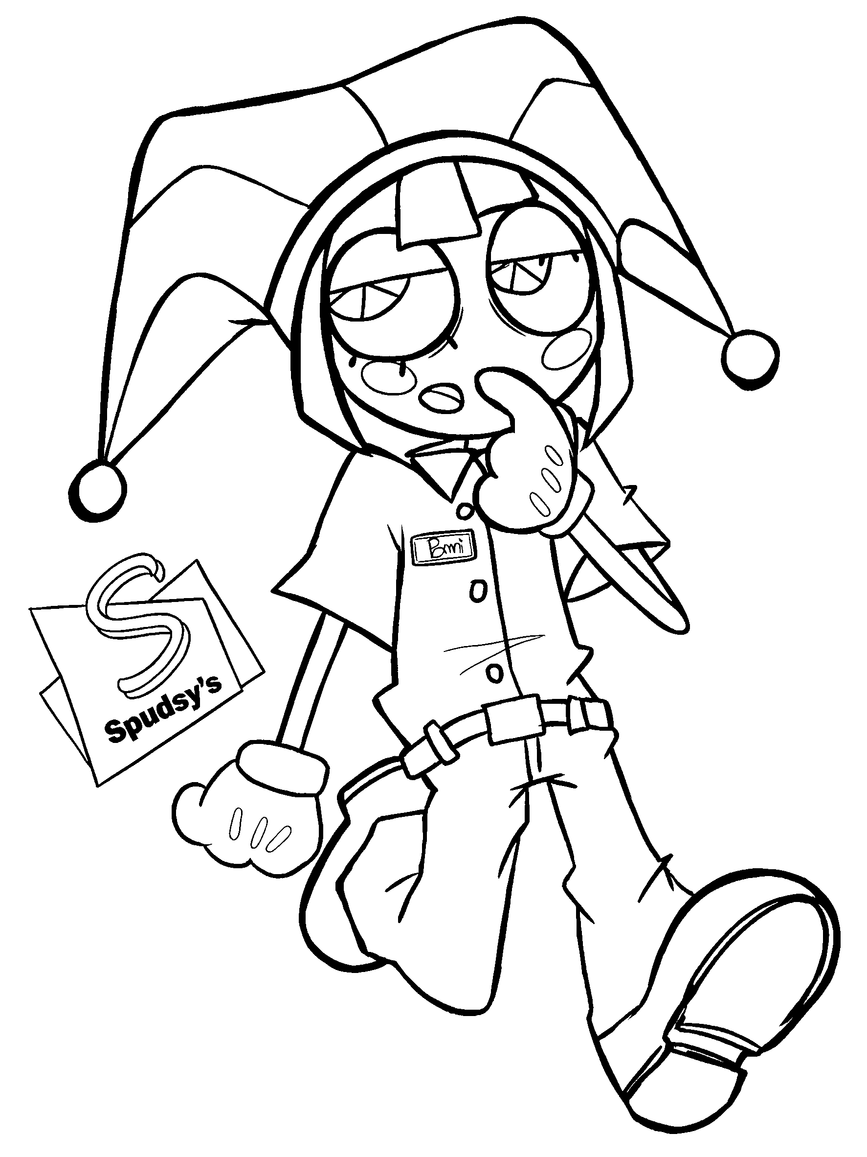spudsy employee pomni the amazing digital circus line art