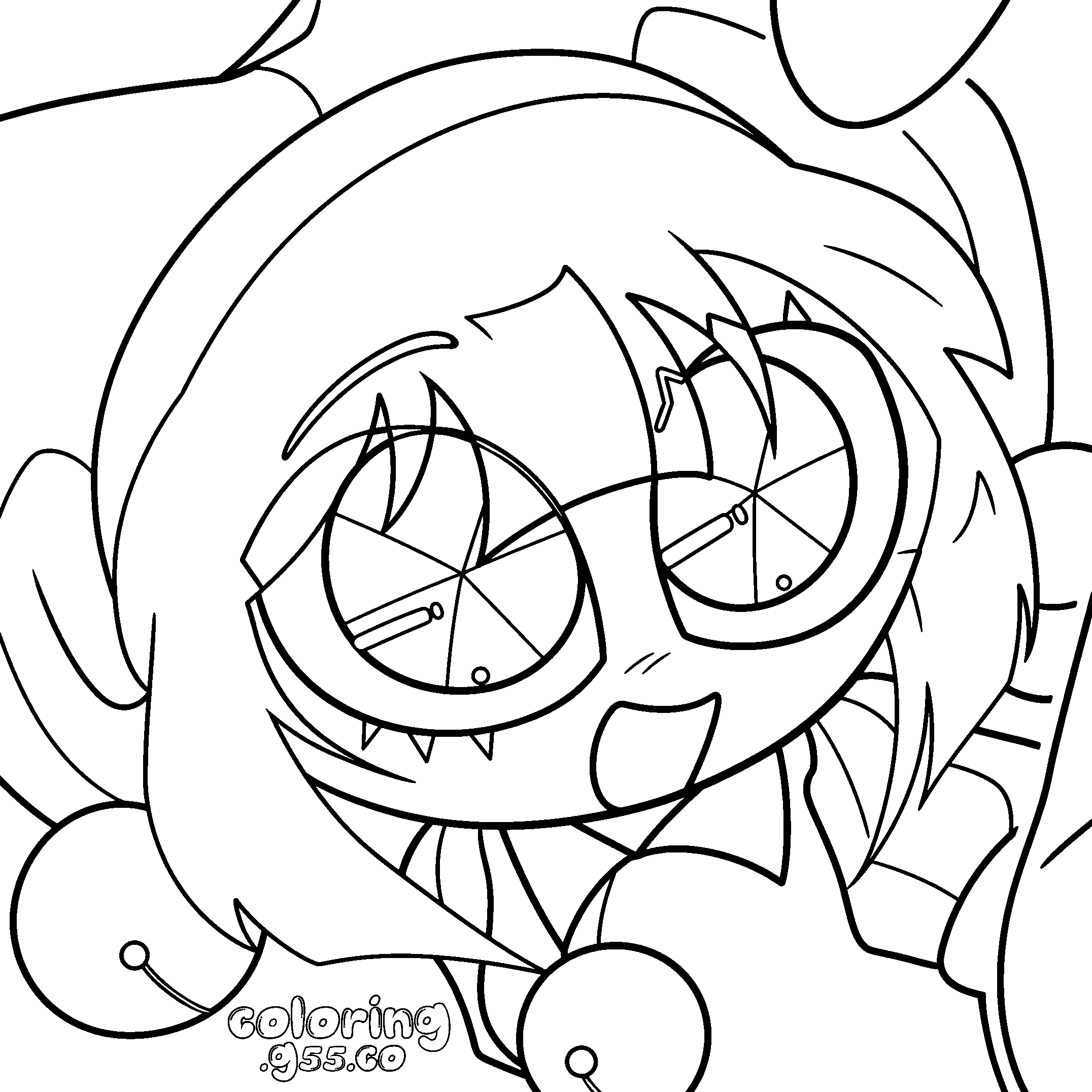 TADC Pomni Close Up Face Portrait Coloring Page