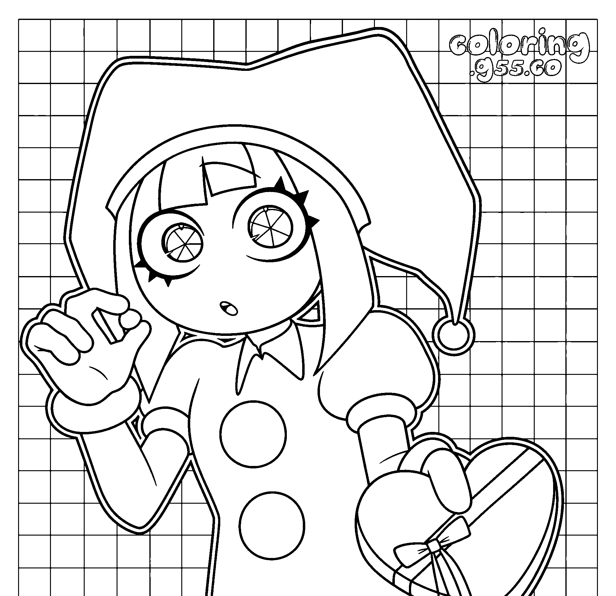 tadc pomni holding heart gift box line art