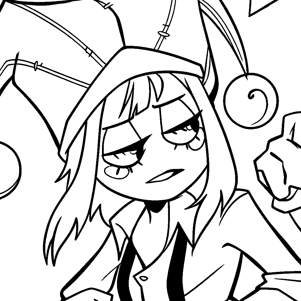 tired pomni portrait the amazing digital circus line art