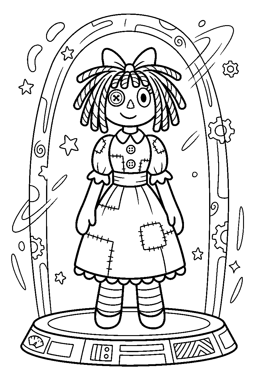 digital circus ragatha in teleportation hub line art