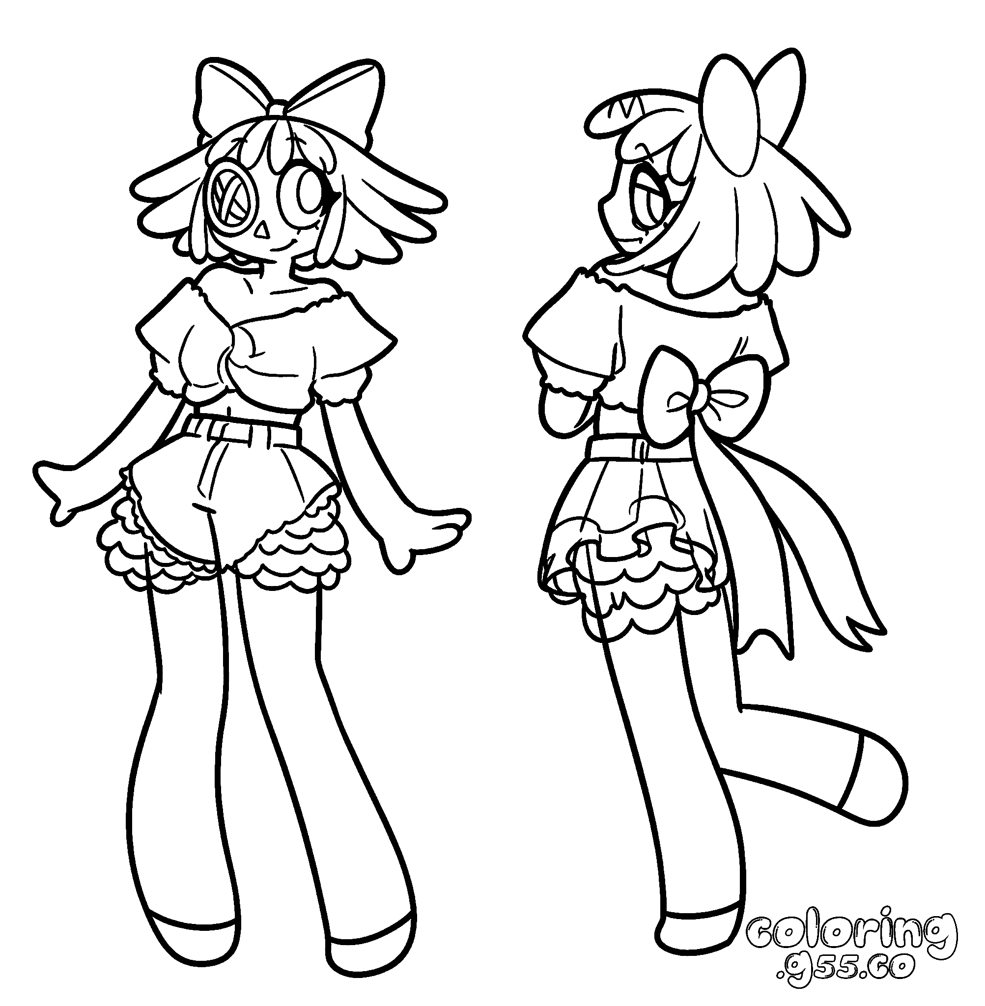 cute ragatha coquette outfit character model sheet for kids tadc the amazing digital circus line art