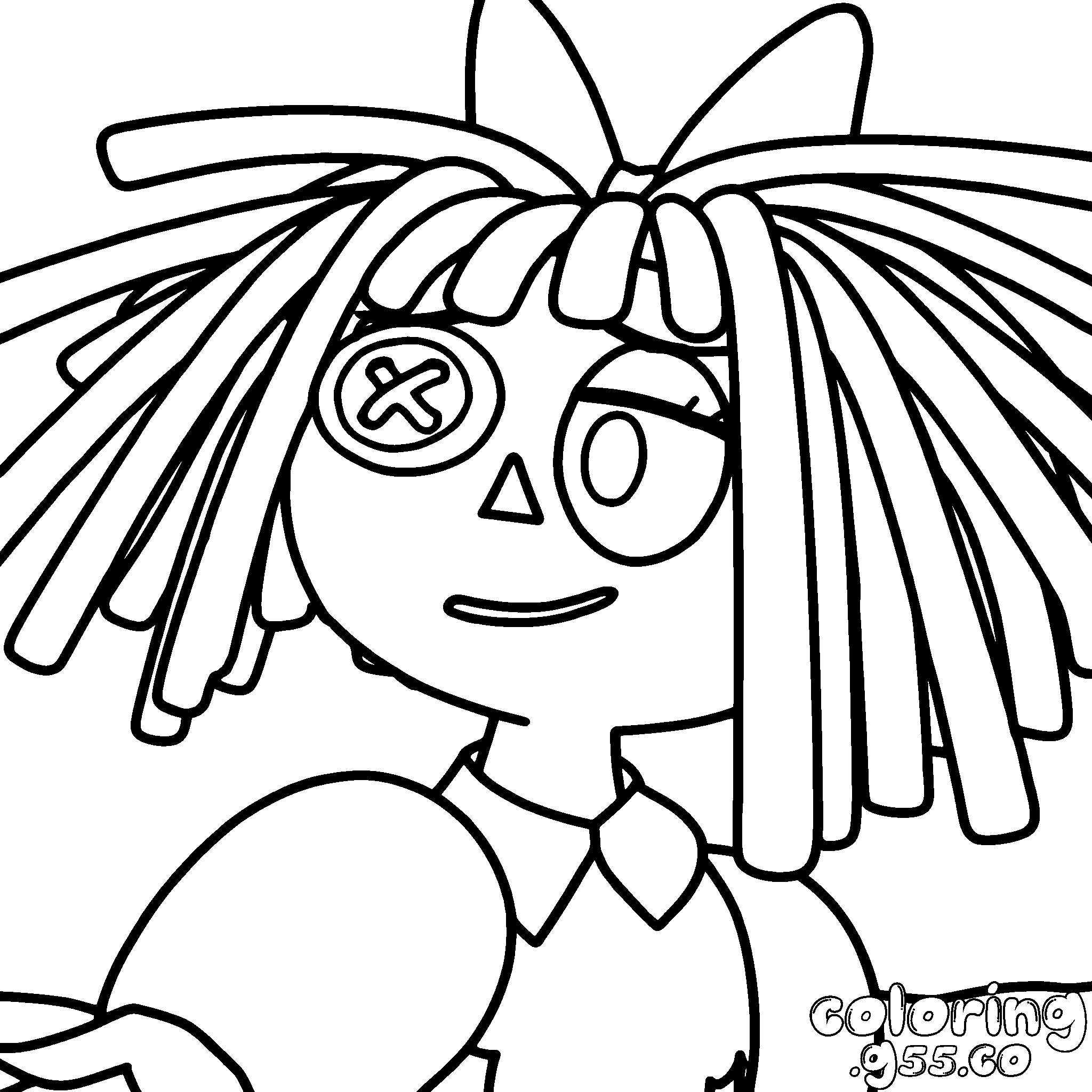 ragatha close up face portrait for kids tadc the amazing digital circus line art