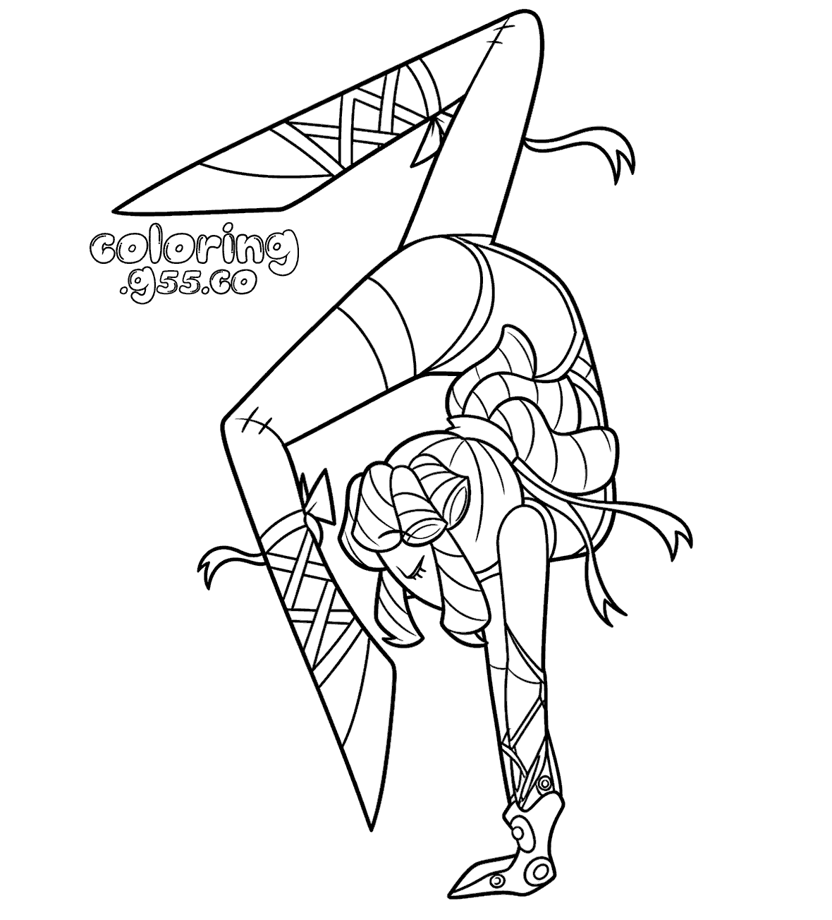 ragatha contortionist acrobat flexible pose for kids tadc the amazing digital circus line art