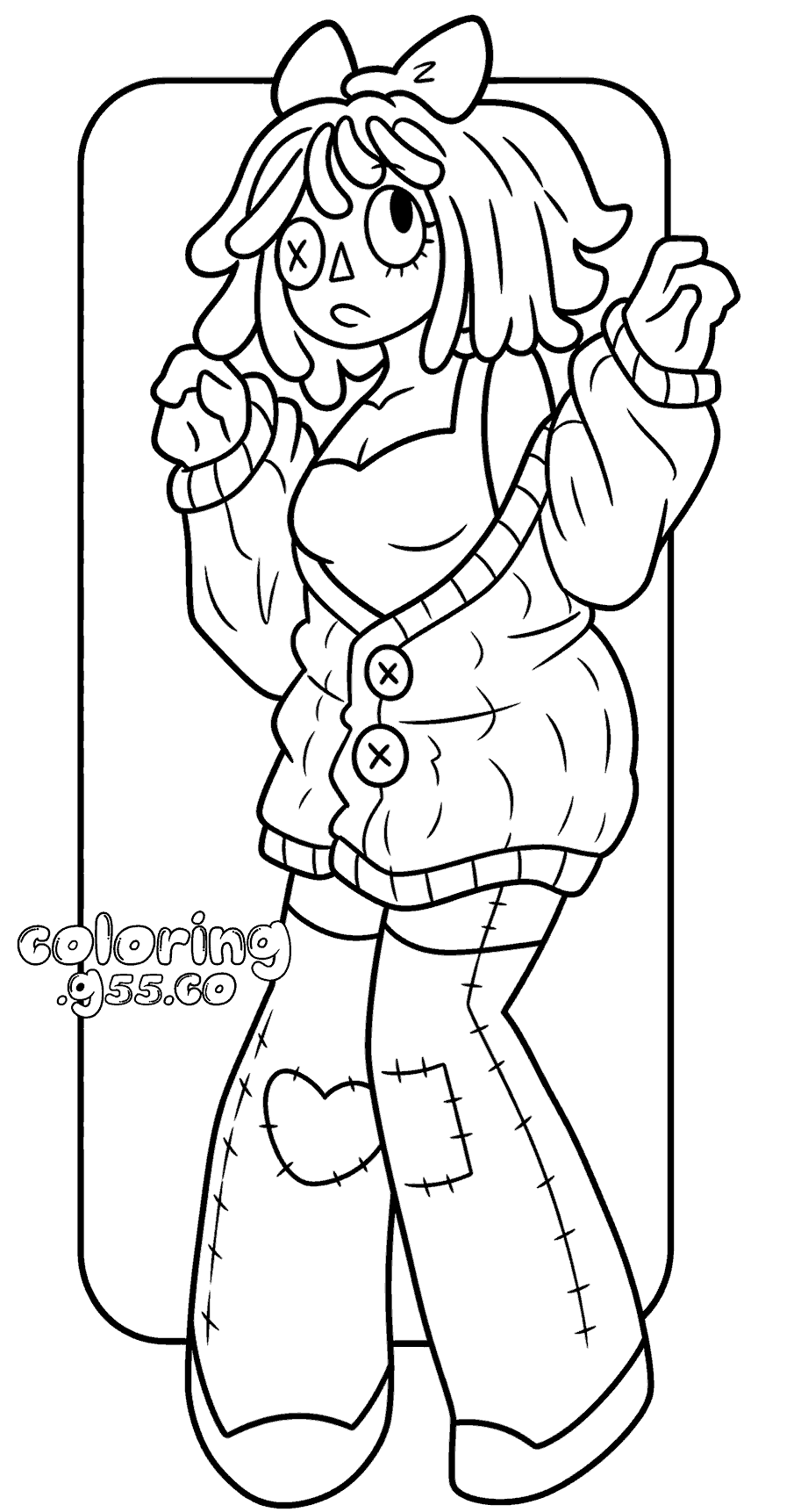 ragatha cozy cardigan outfit for kids tadc the amazing digital circus line art