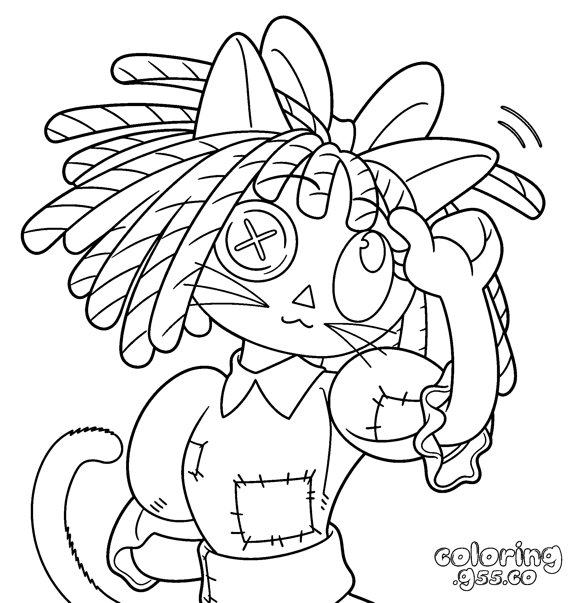 tadc ragatha cat costume line art