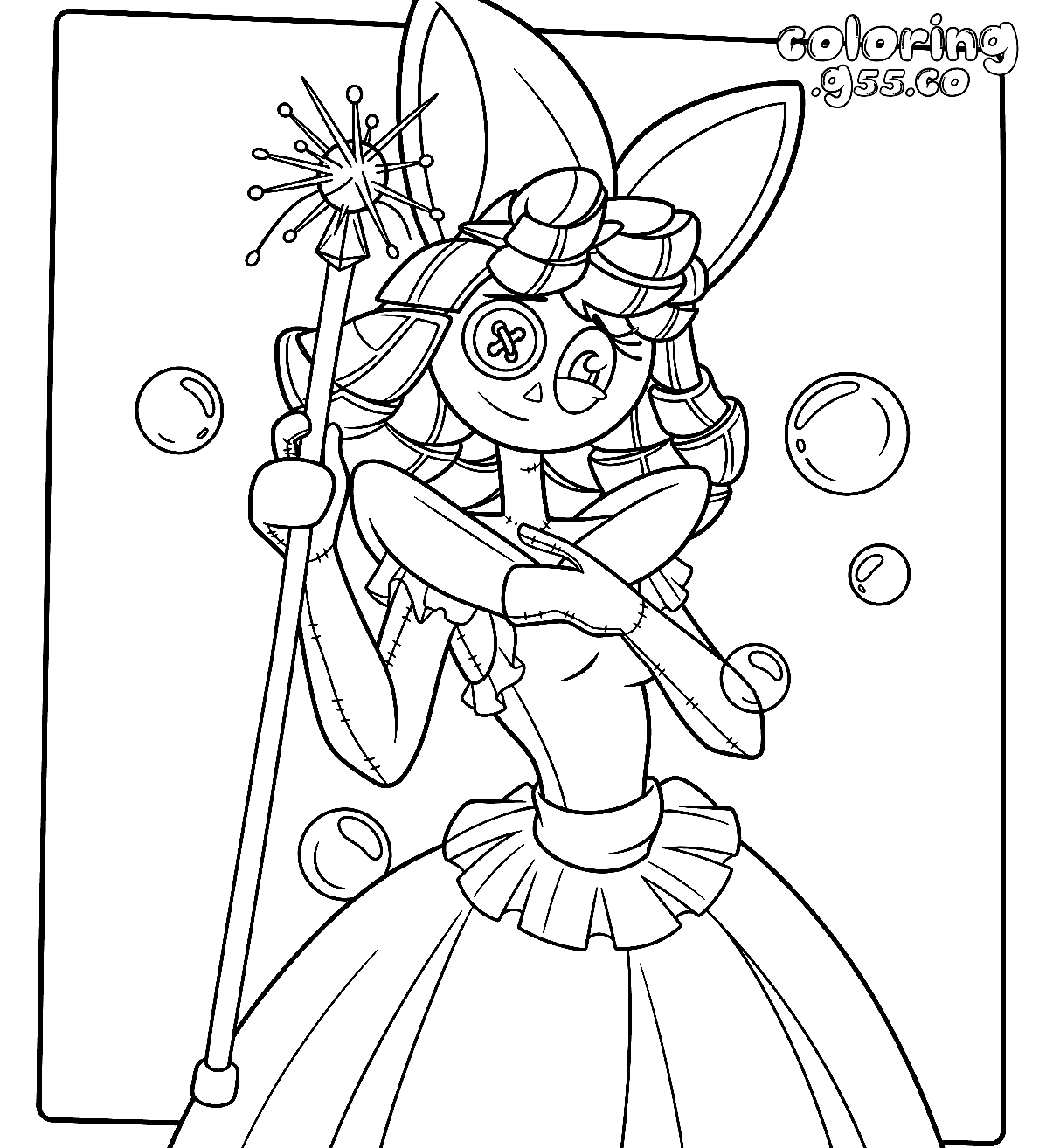 ragatha digital circus fairy princess magic wand line art for kids