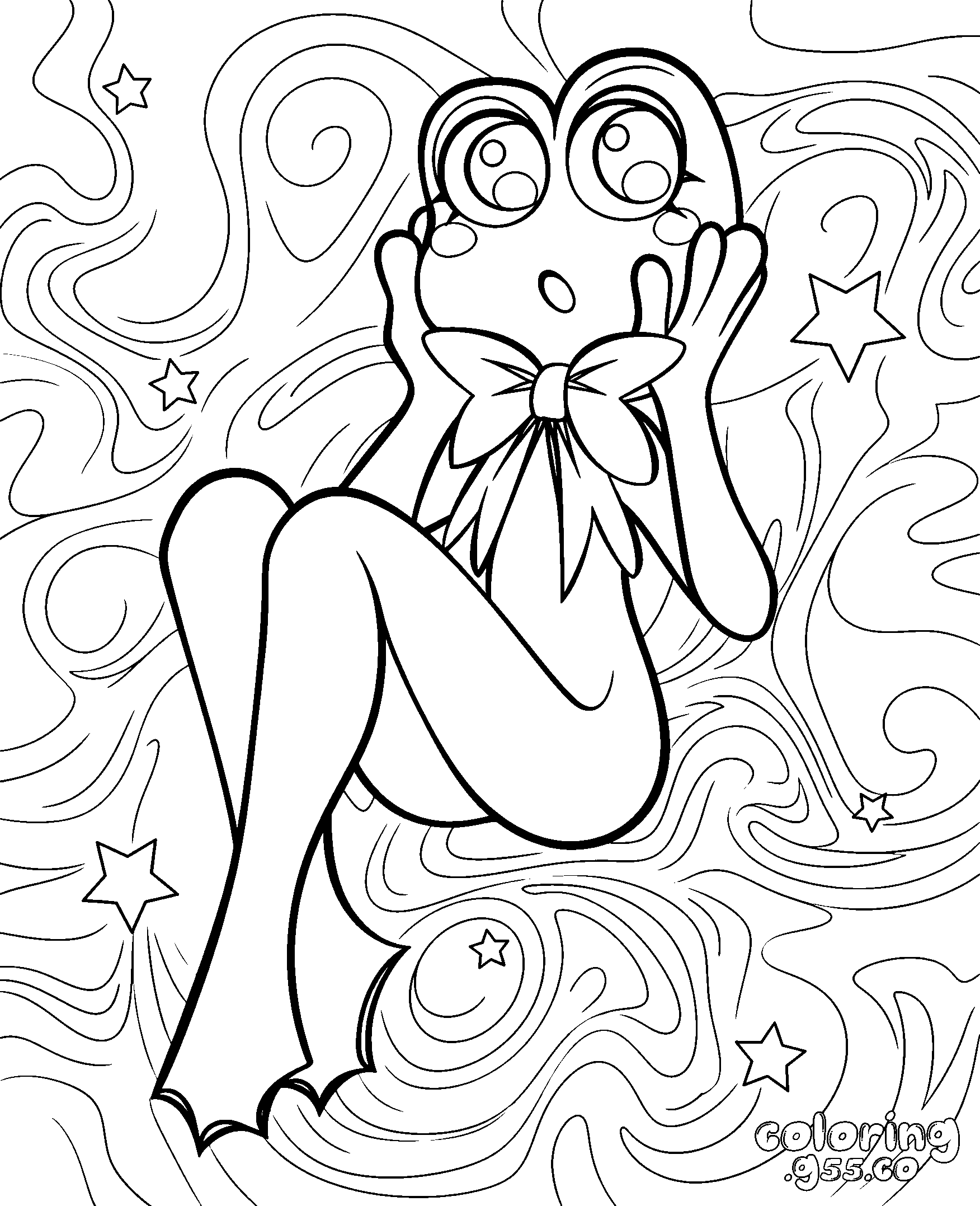 tadc cute ribbit floating line art