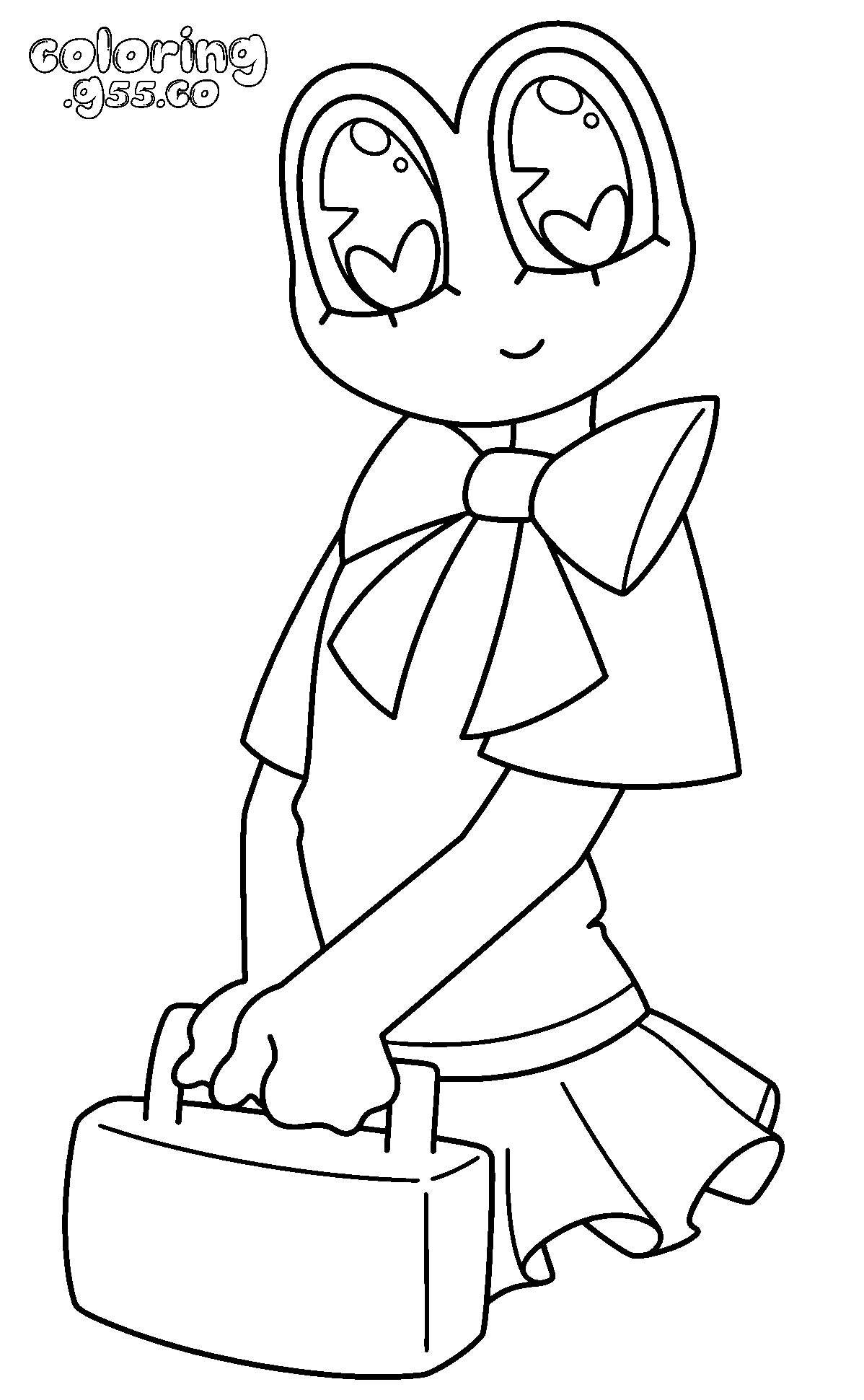 tadc cute ribbit school outfit line art