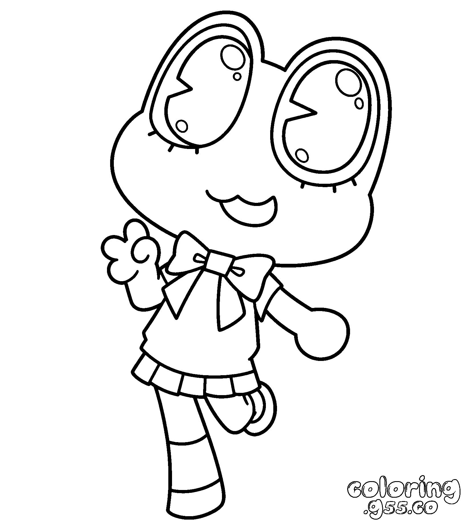 tadc cute ribbit waving line art