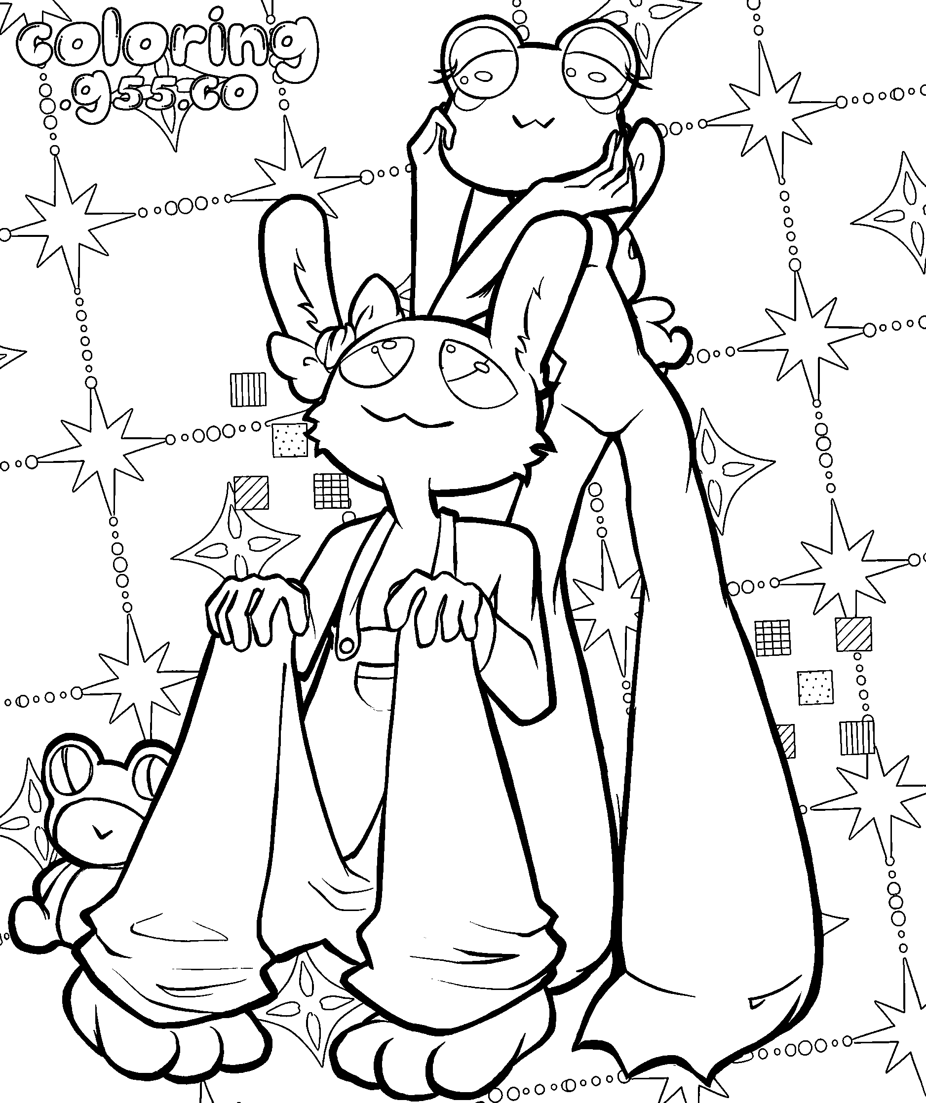 tadc jax ribbit kawaii sparkle line art for kids
