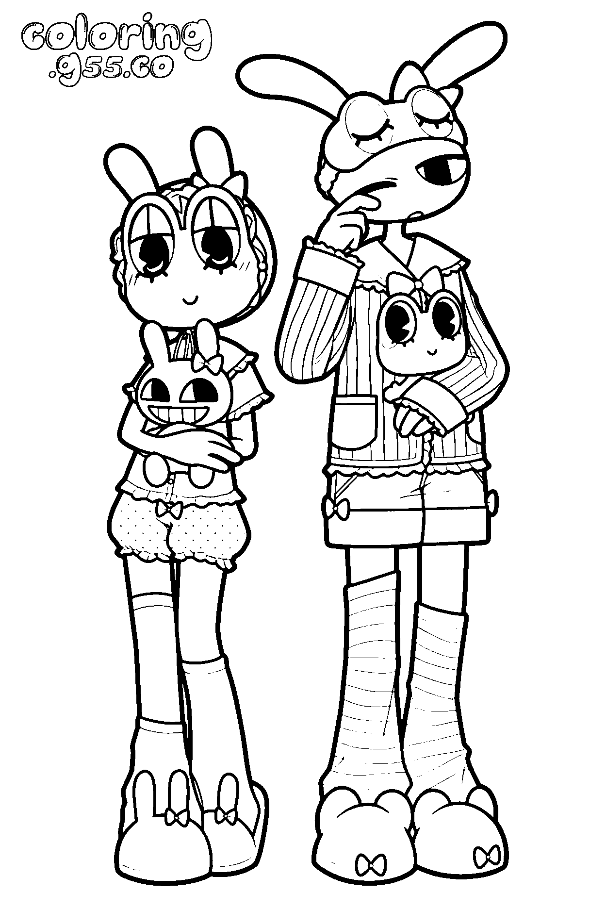 tadc jax ribbit pajamas line art