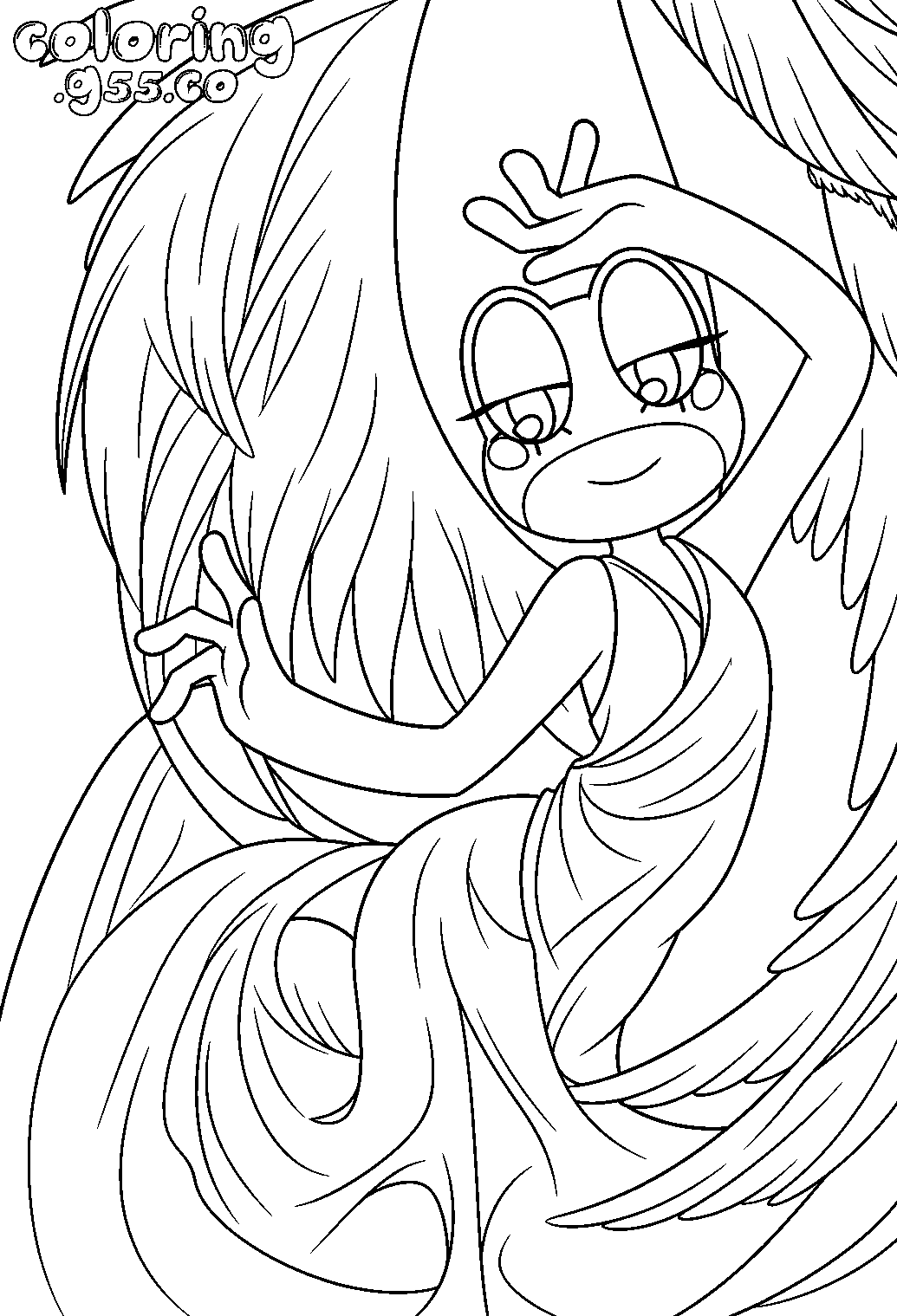 tadc ribbit angel wings line art for kids