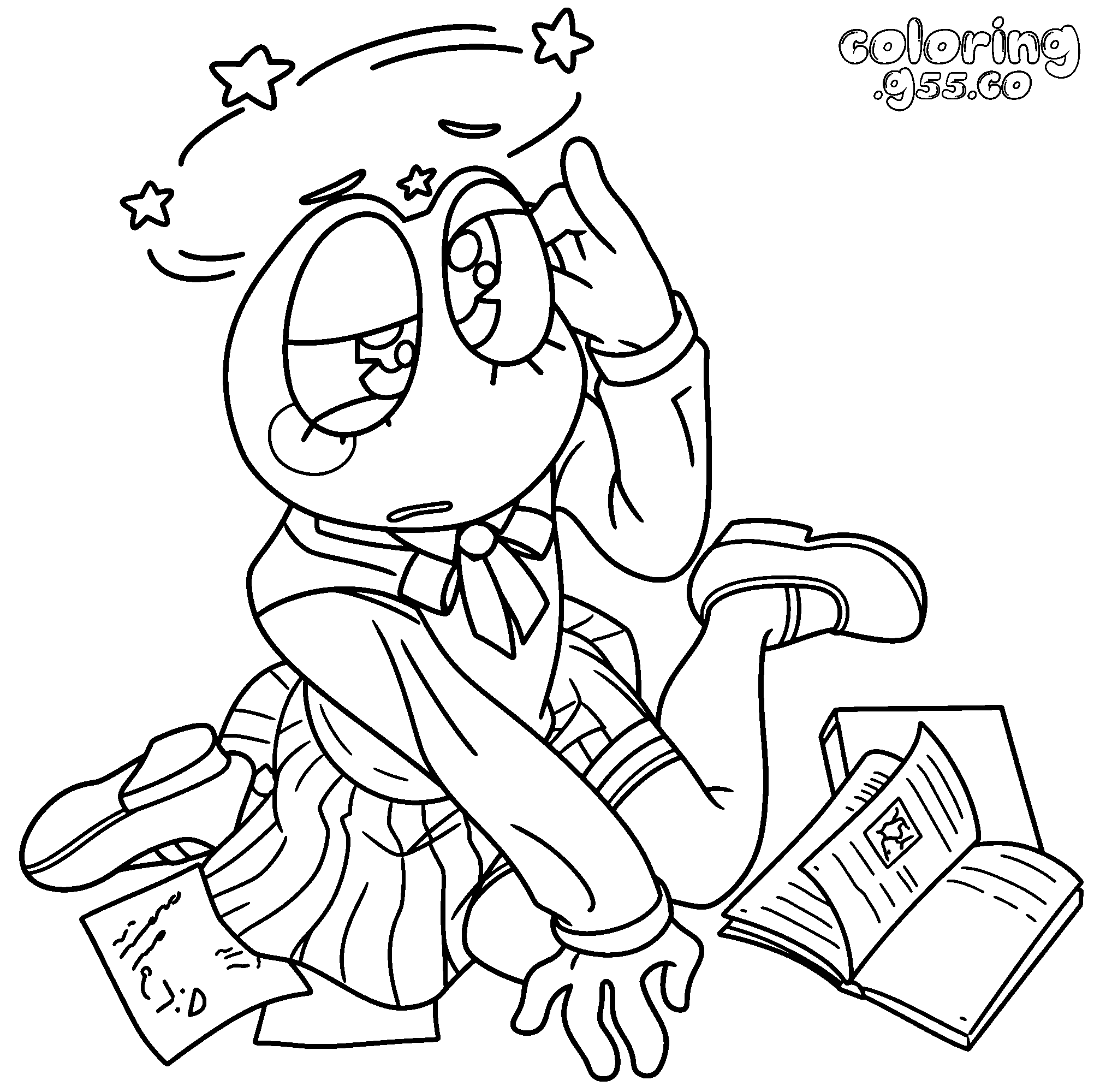 tadc ribbit dizzy student line art