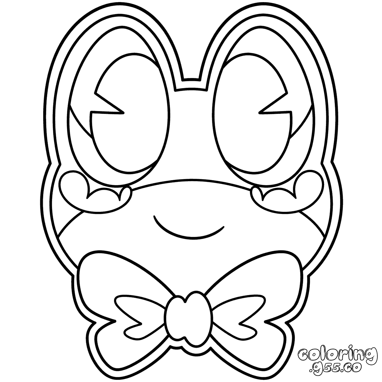 tadc ribbit kawaii bow face page for kids