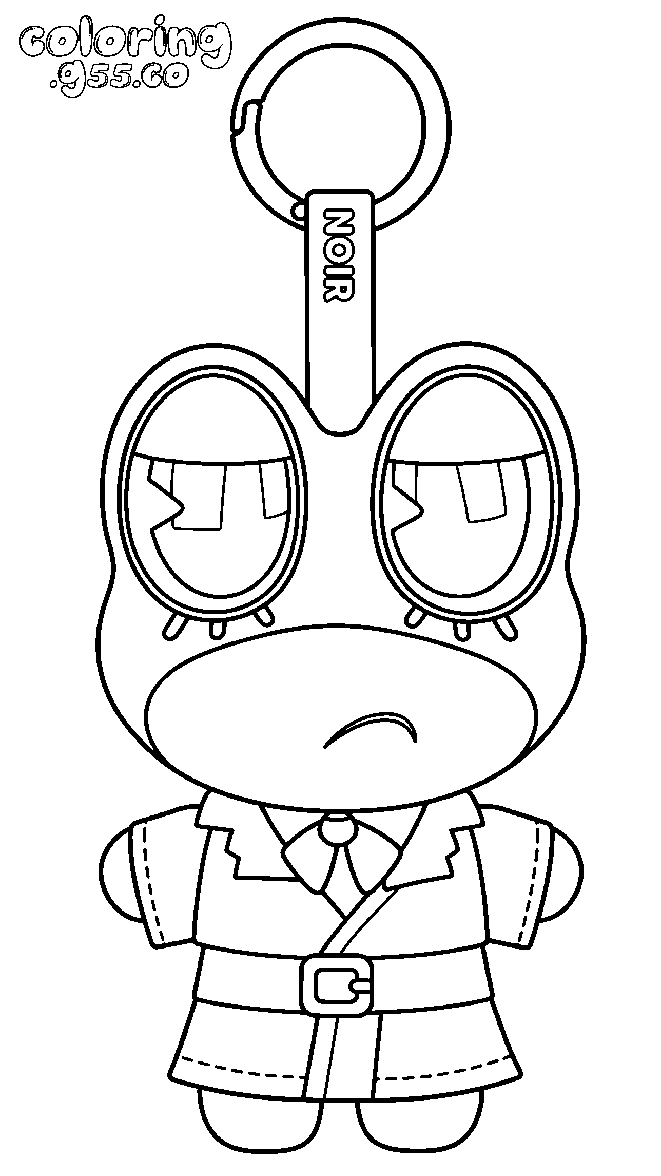 tadc ribbit noir keychain plush line art
