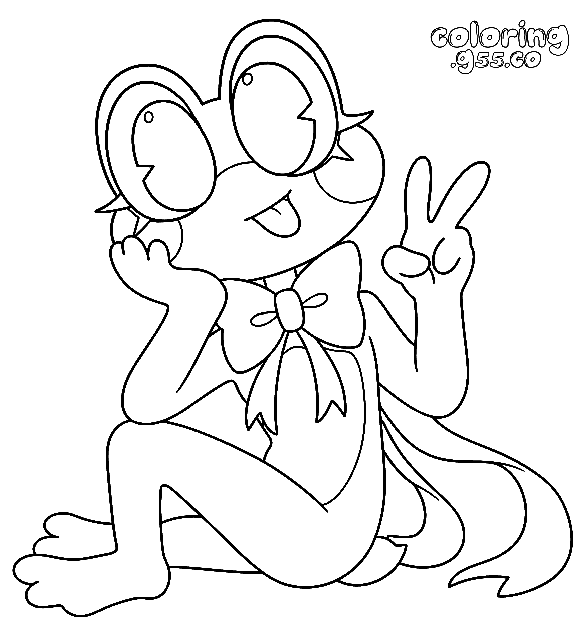 tadc ribbit peace sign page for kids