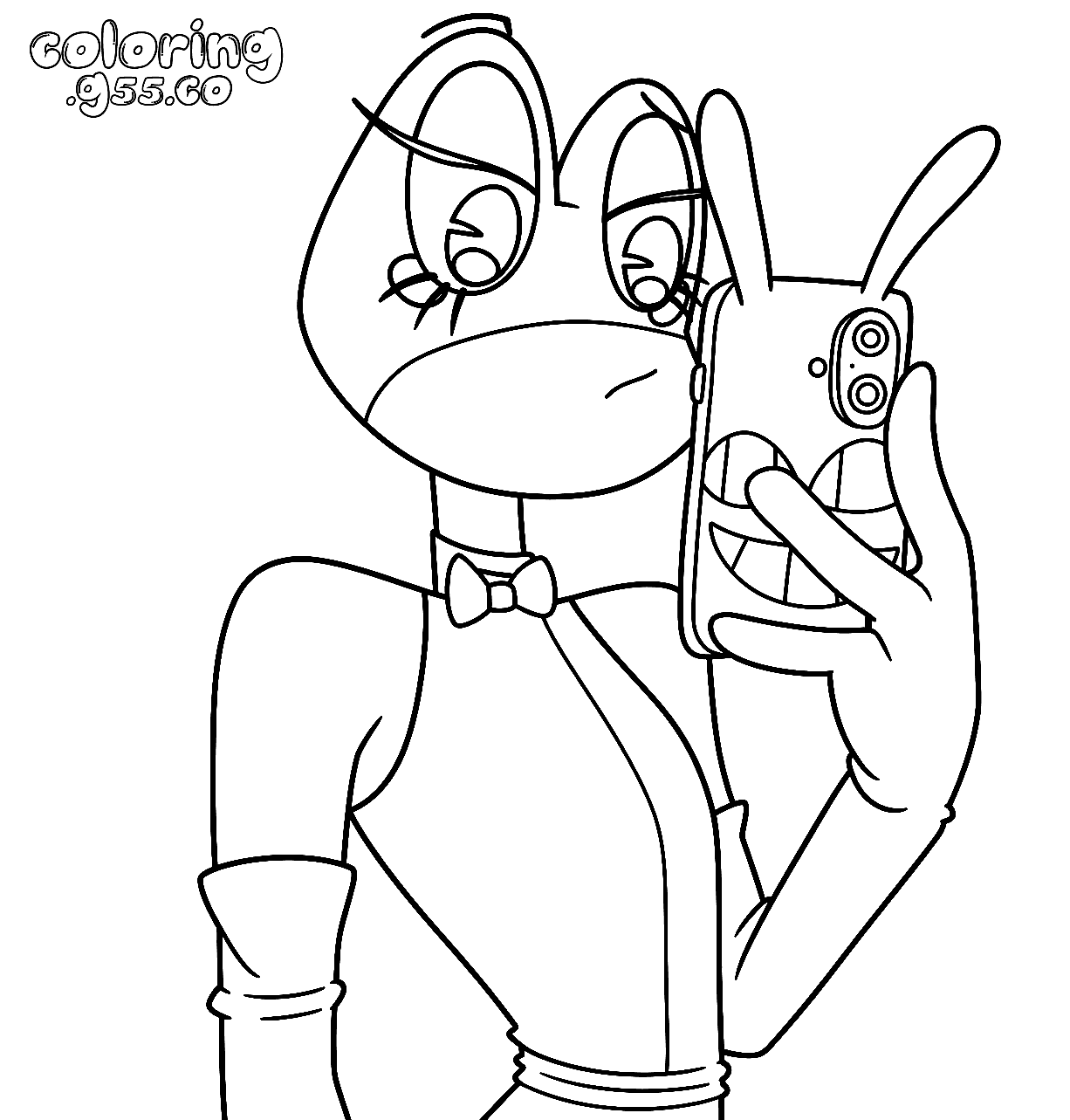 tadc ribbit phone selfie page for kids