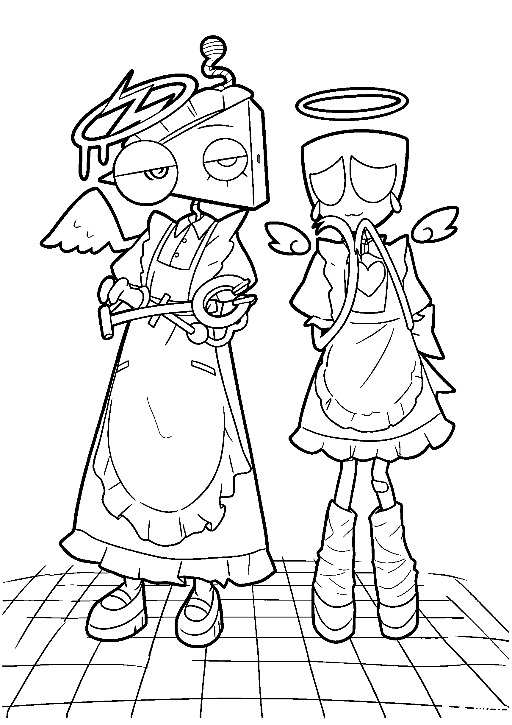 angel maid zooble and gangle outfits the amazing digital circus line art