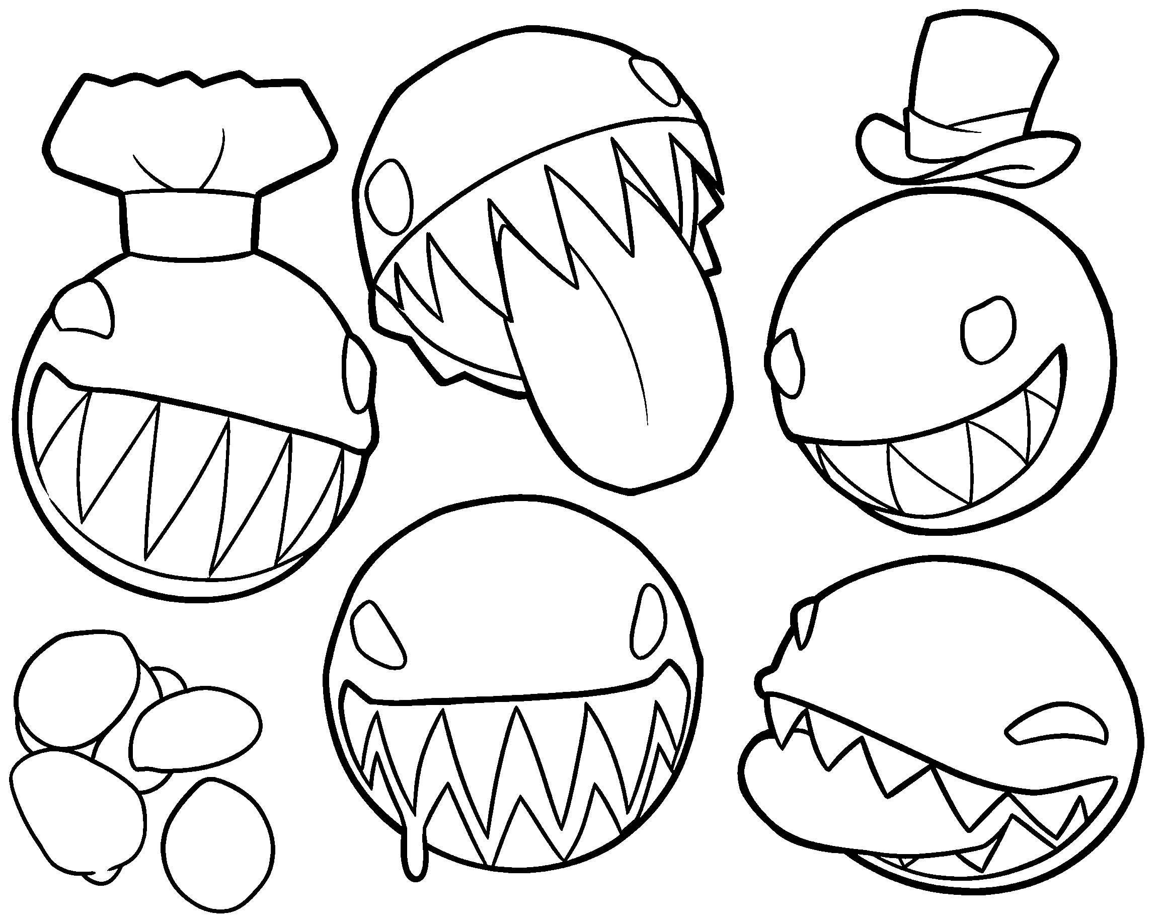 bubble and sharp teeth monsters the amazing digital circus line art